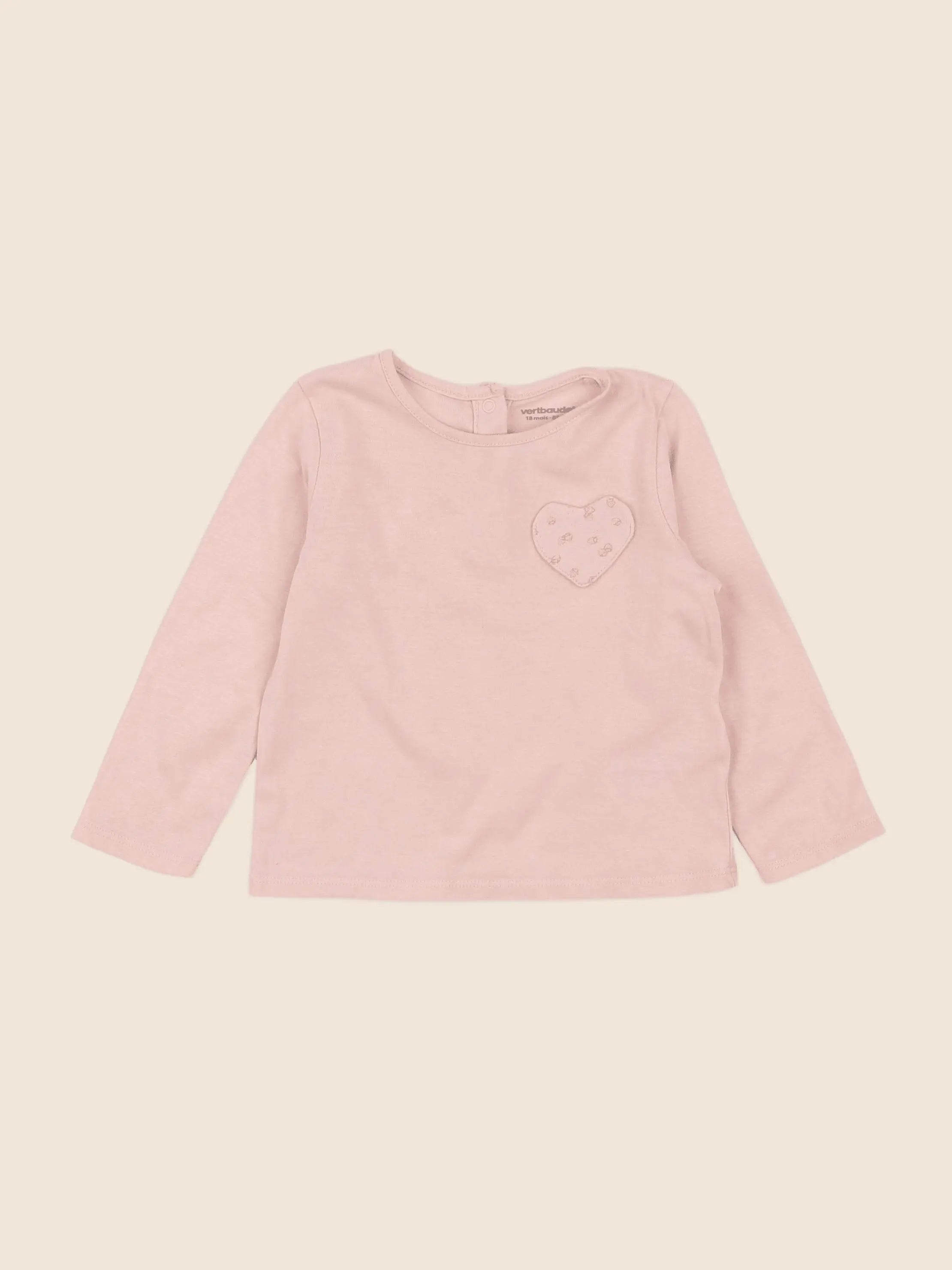 Vertbaudet - tee-shirt rose - 18 mois