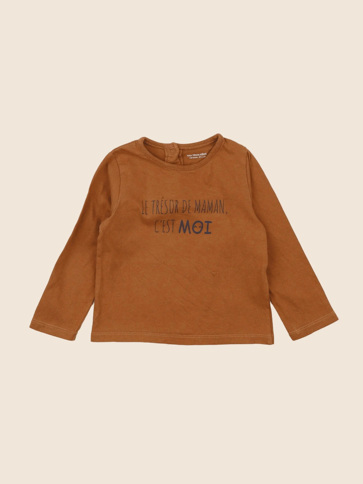 Vertbaudet - tee-shirt marron - 18 mois