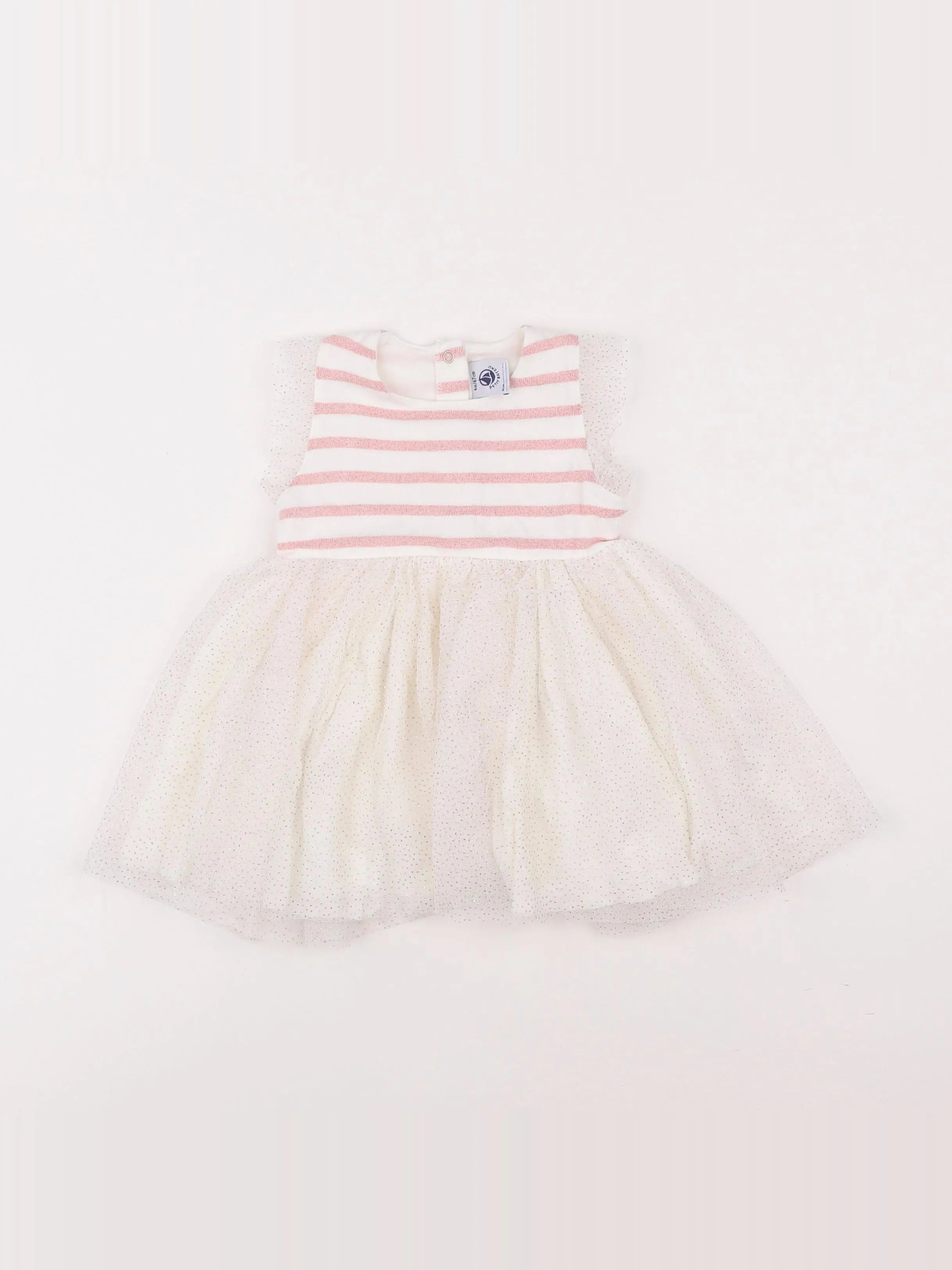 Petit Bateau - robe blanc - 6 mois