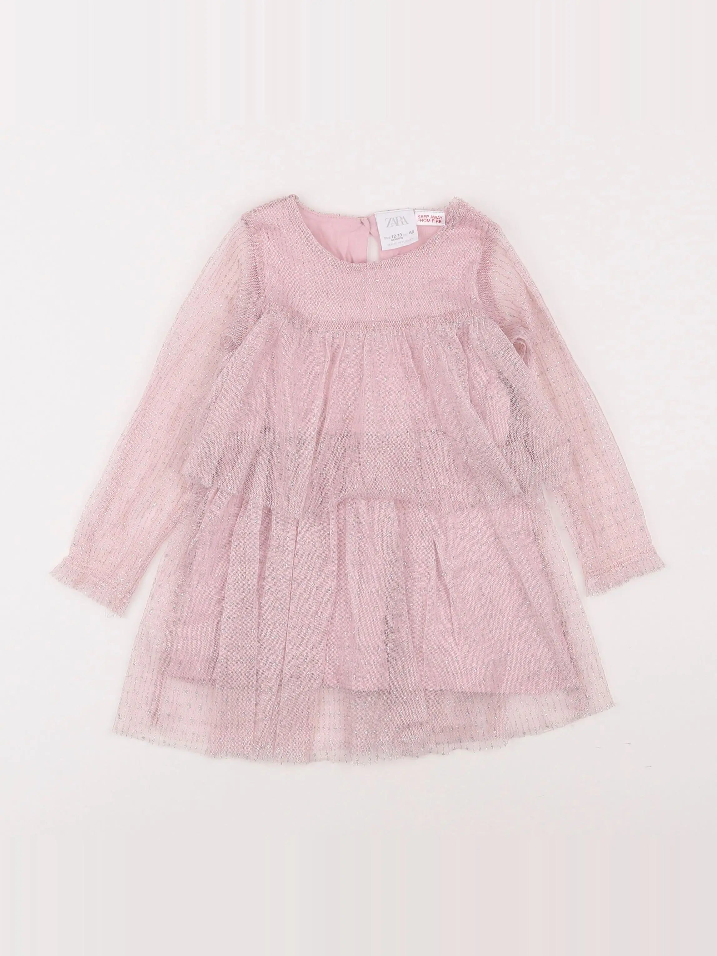 Zara - robe rose - 12/18 mois