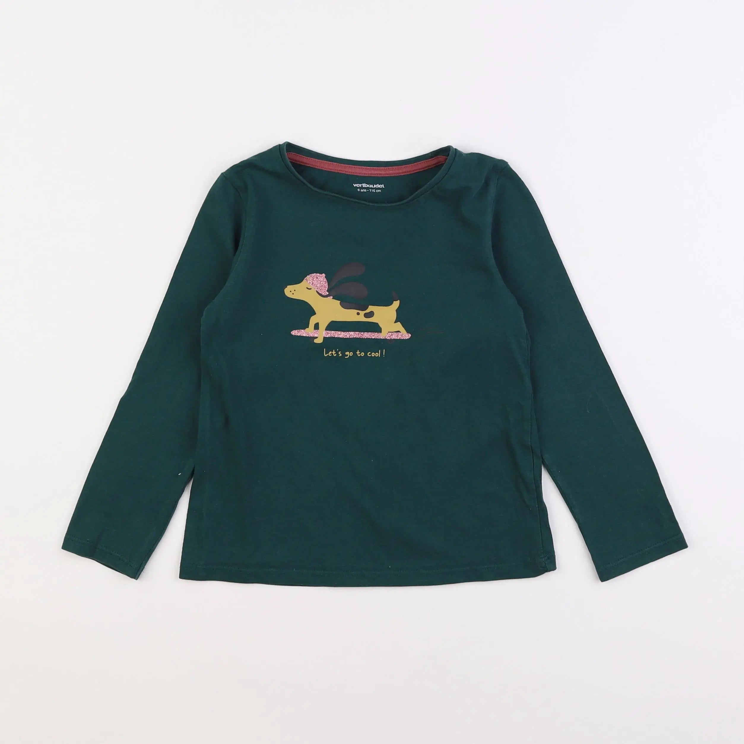 Vertbaudet - tee-shirt vert - 6 ans