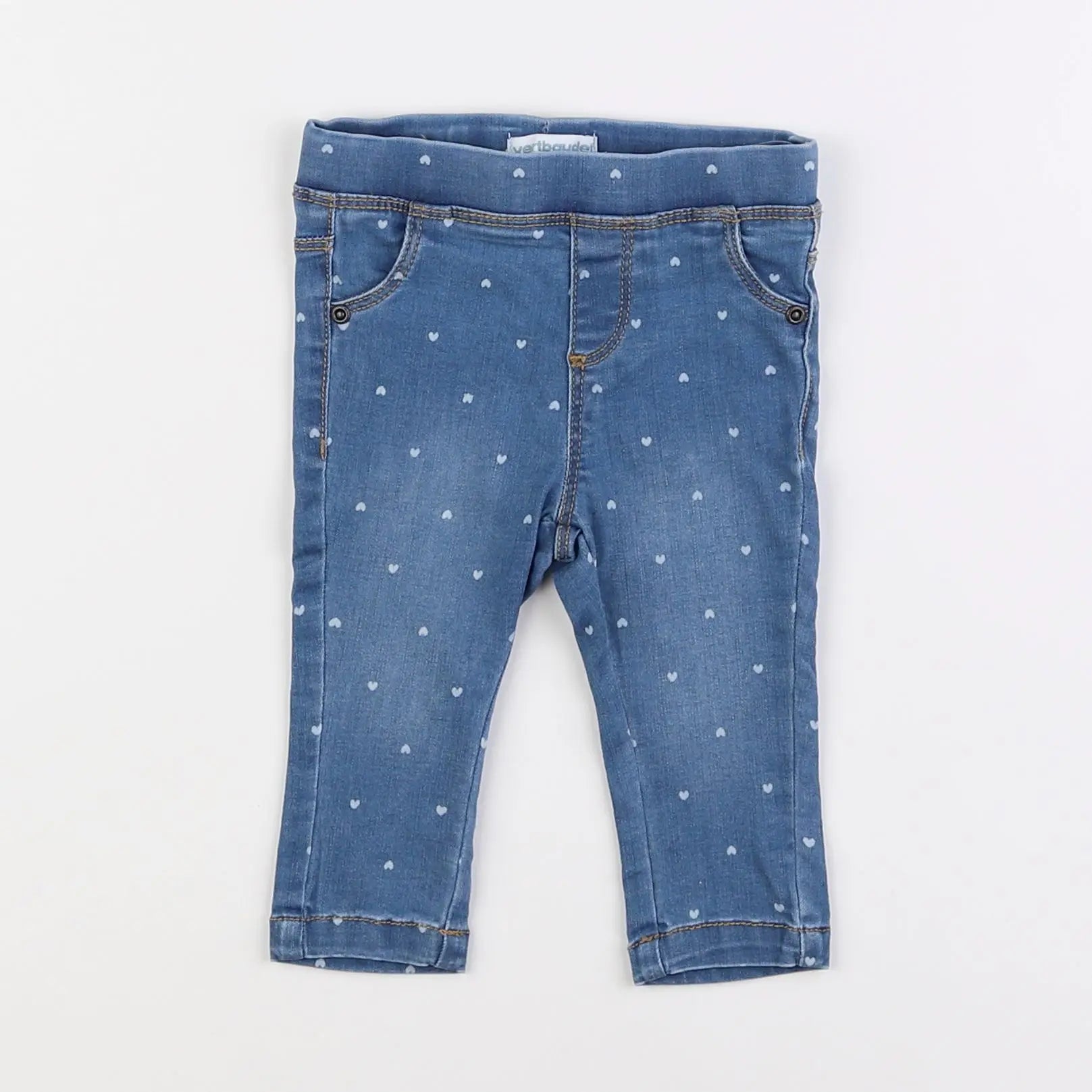 Vertbaudet - jegging bleu - 6 mois