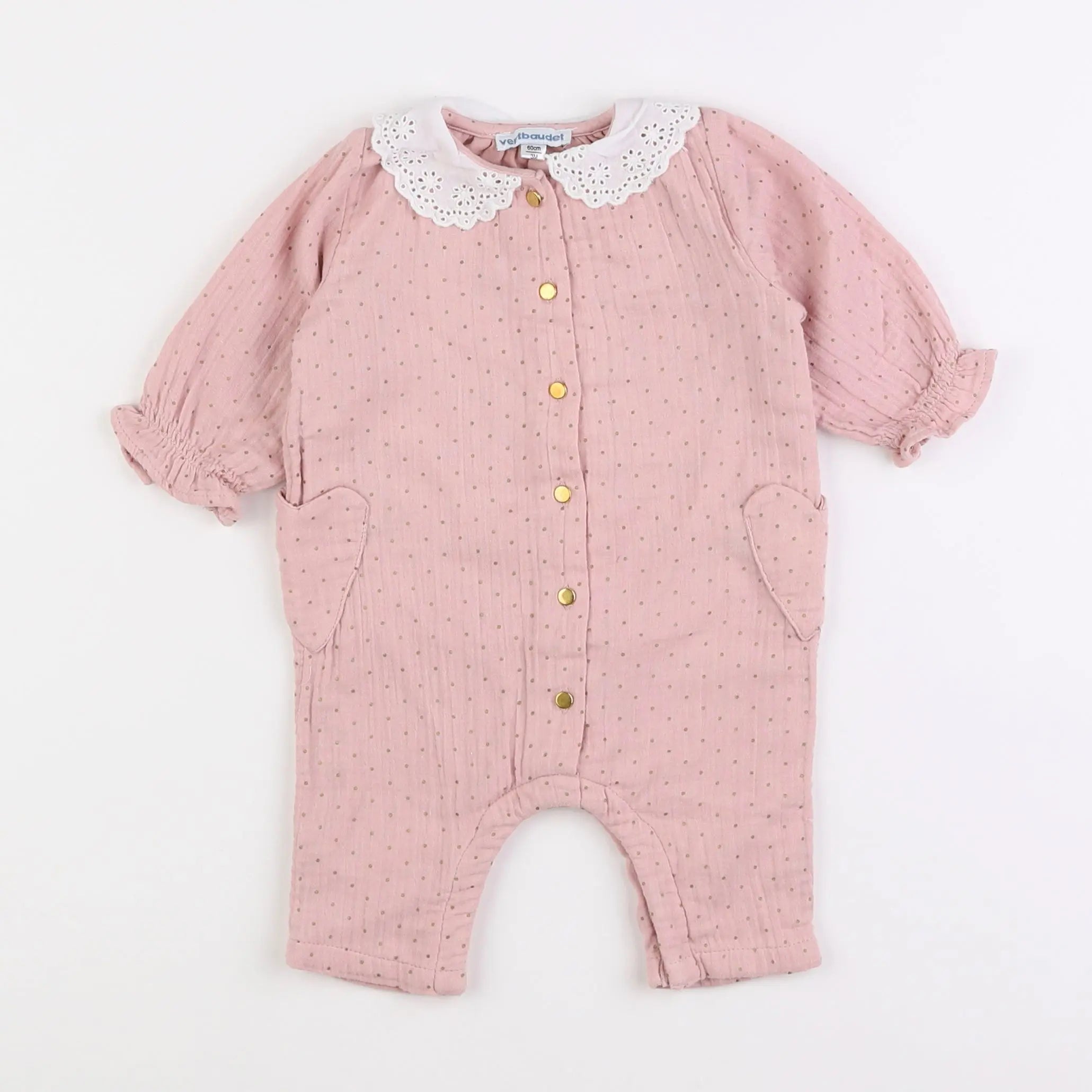 Vertbaudet - combinaison rose - 3 mois