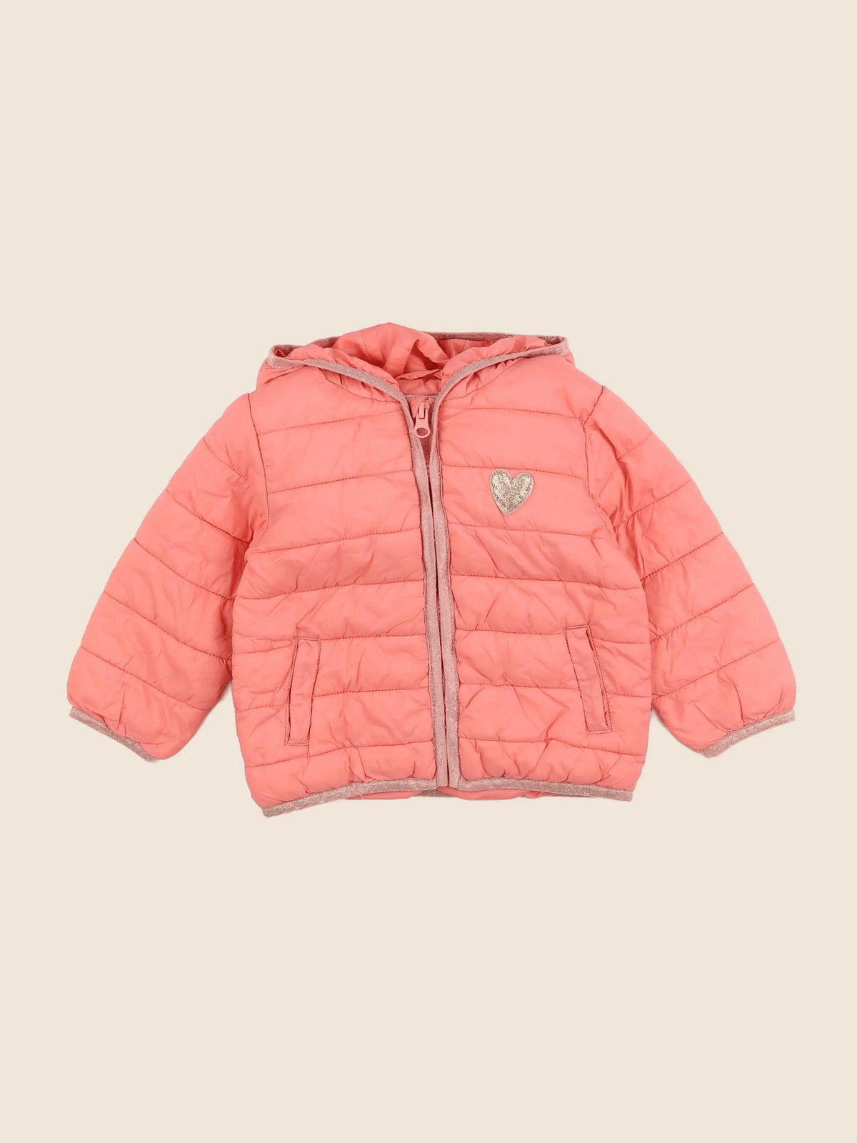 Vertbaudet - doudoune rose, or - 18 mois