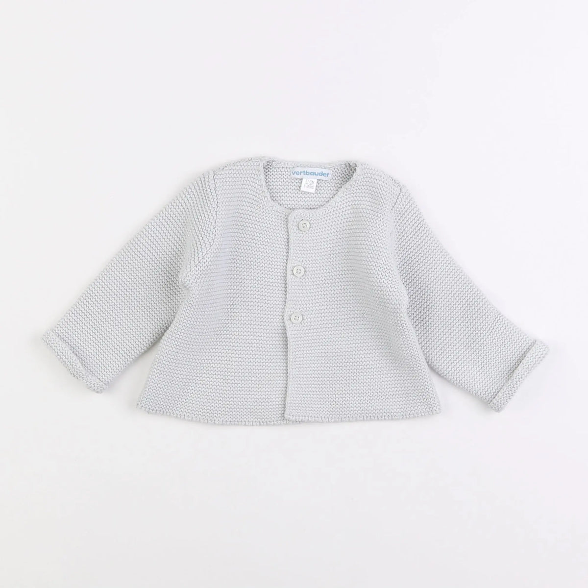 Vertbaudet - gilet gris, argent - 6 mois