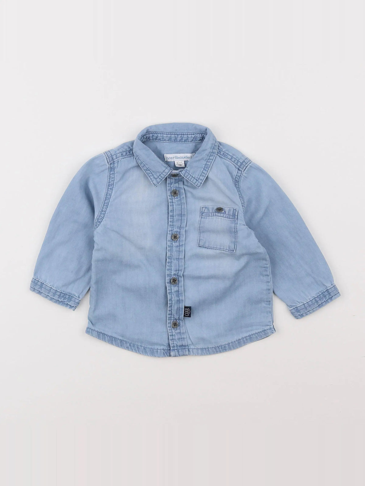 Vertbaudet - chemise bleu - 6 mois