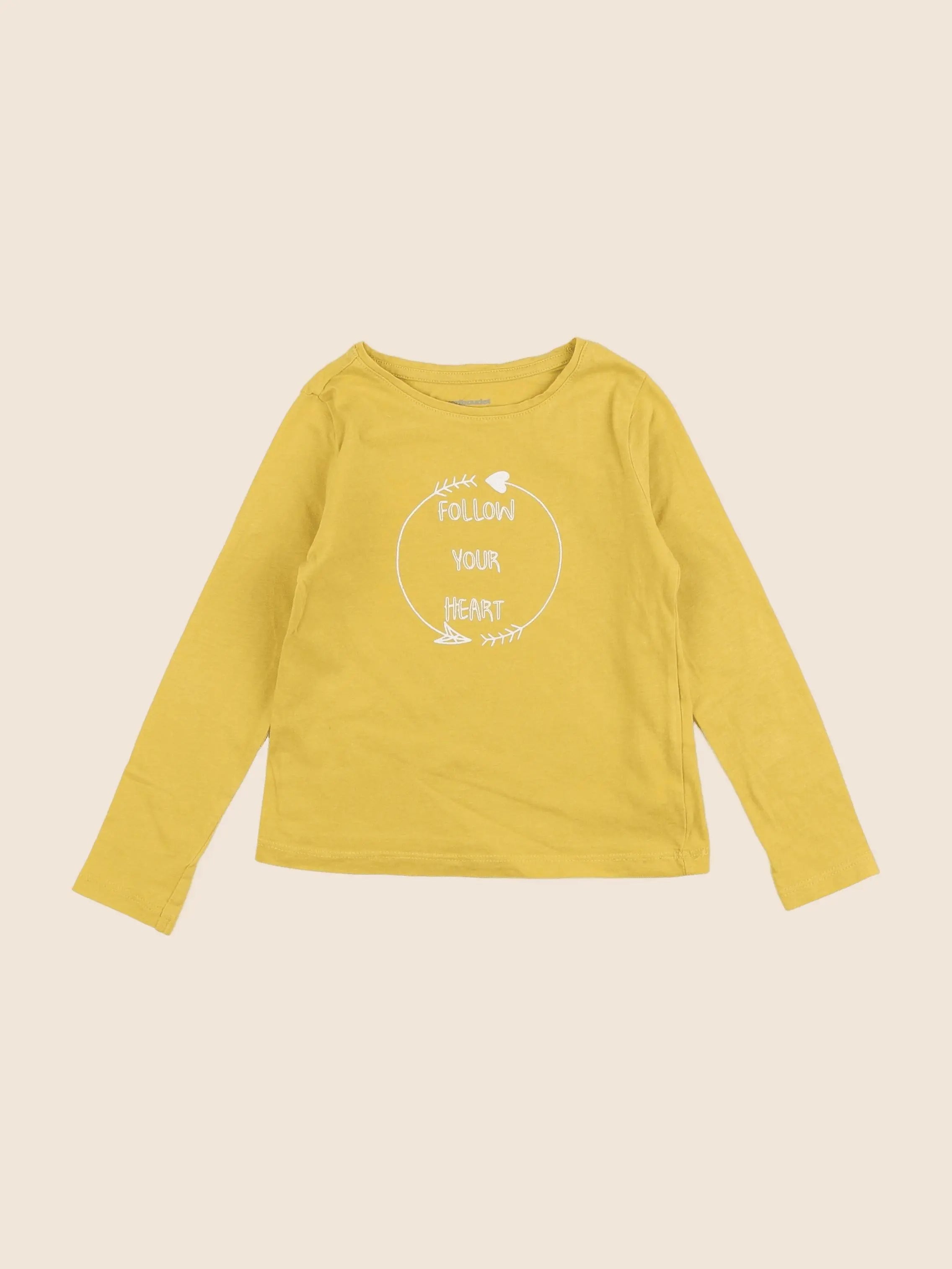 Vertbaudet - tee-shirt jaune - 4 ans