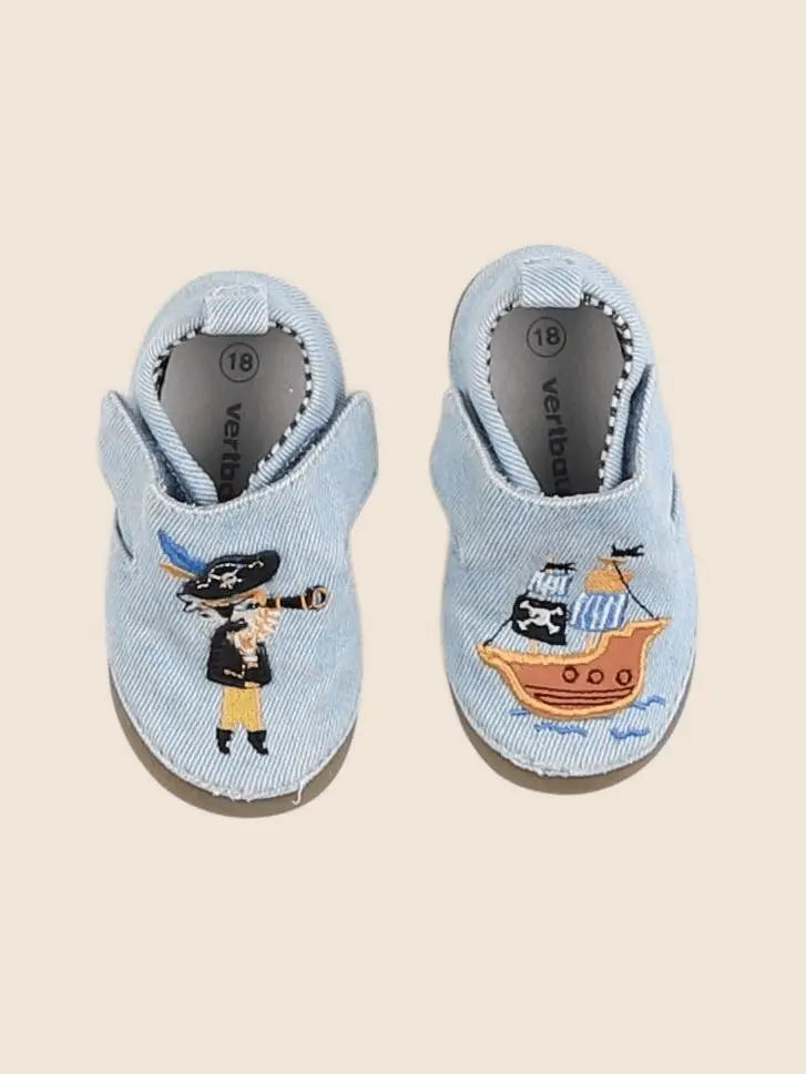 Vertbaudet - chaussons bleu - pointure 18