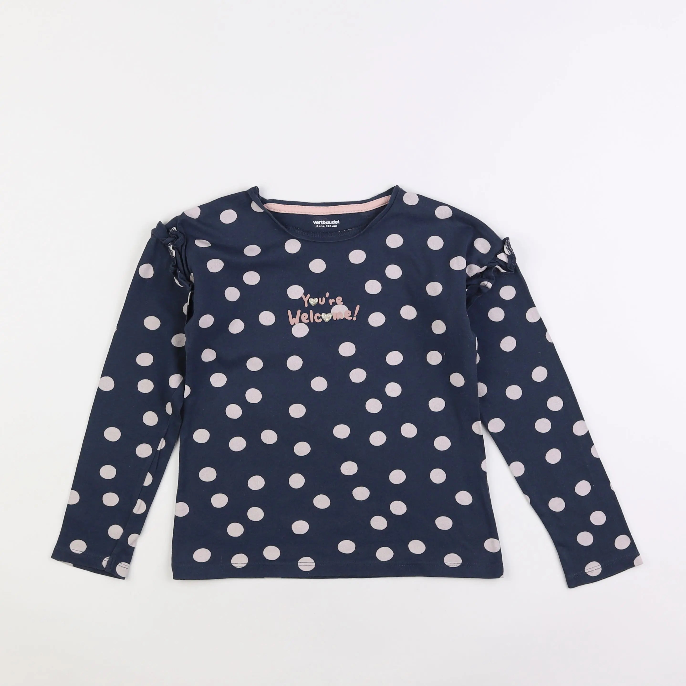 Vertbaudet - tee-shirt bleu - 8 ans