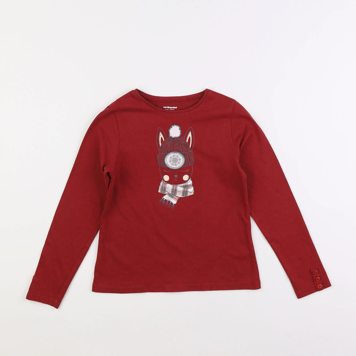 Vertbaudet - tee-shirt rouge - 8 ans