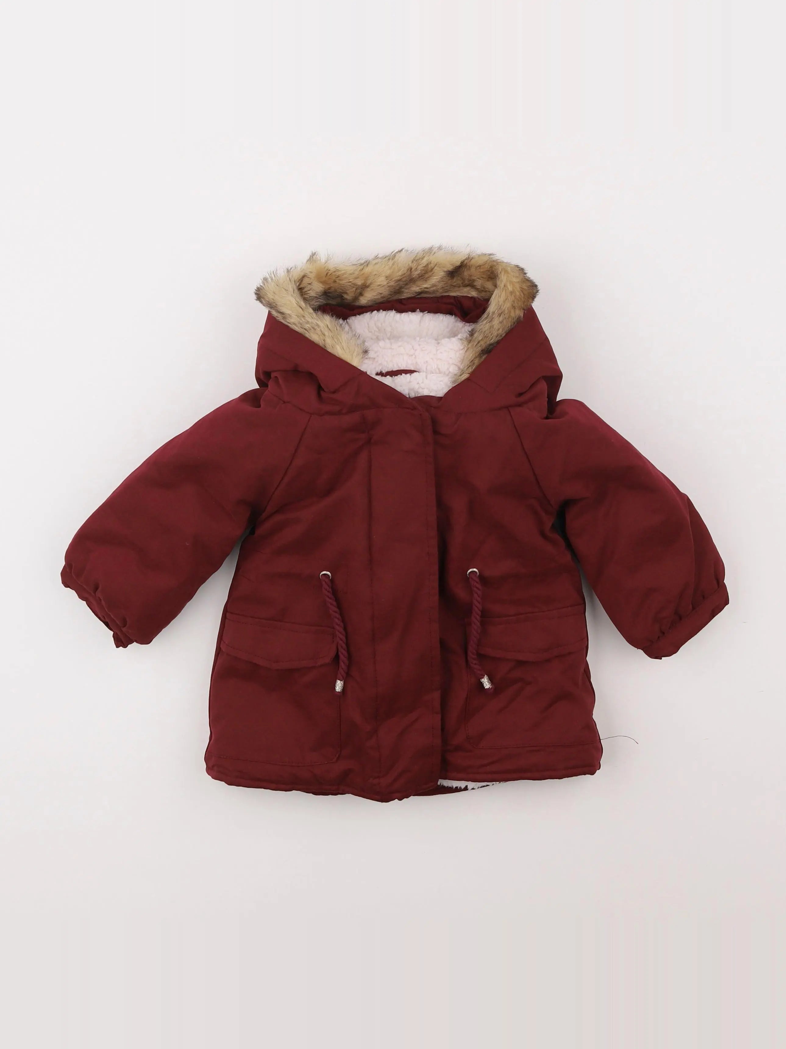 Vertbaudet - manteau rouge - 9 mois