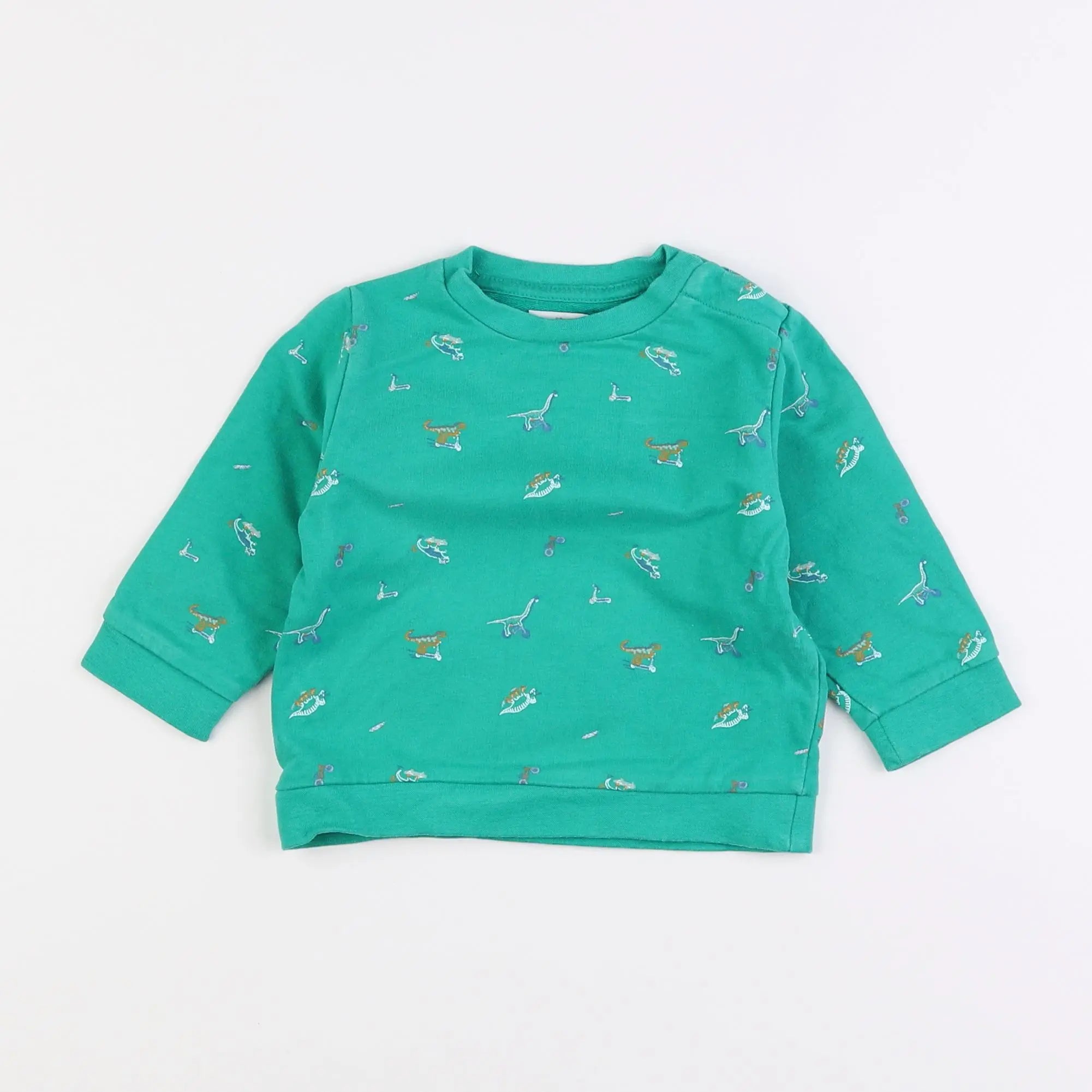 Vertbaudet - sweat vert - 12 mois