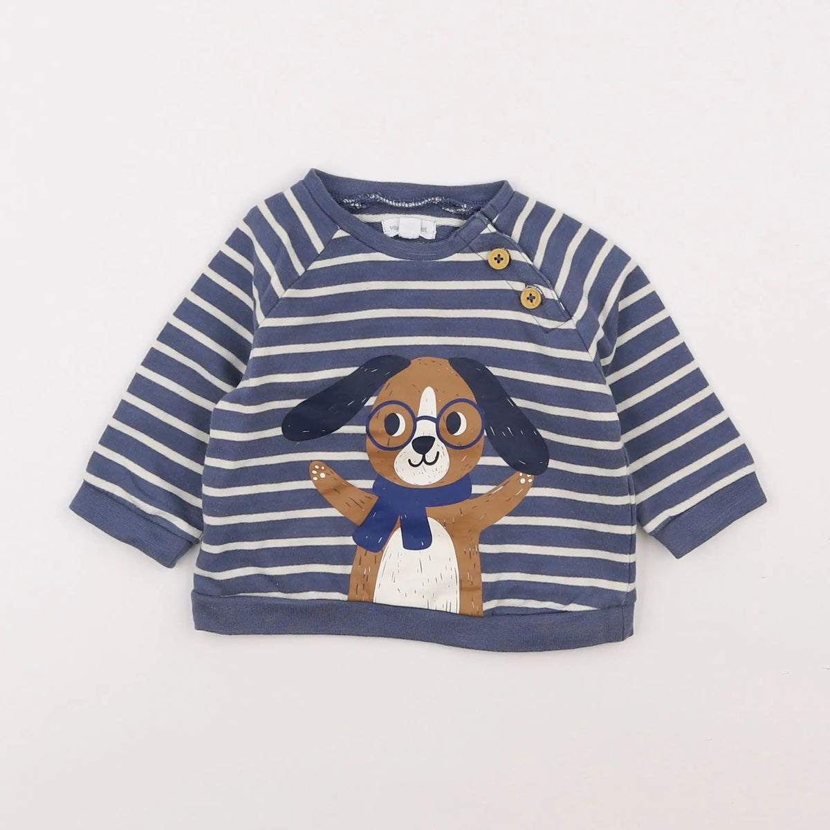 Vertbaudet - sweat bleu - 6 mois