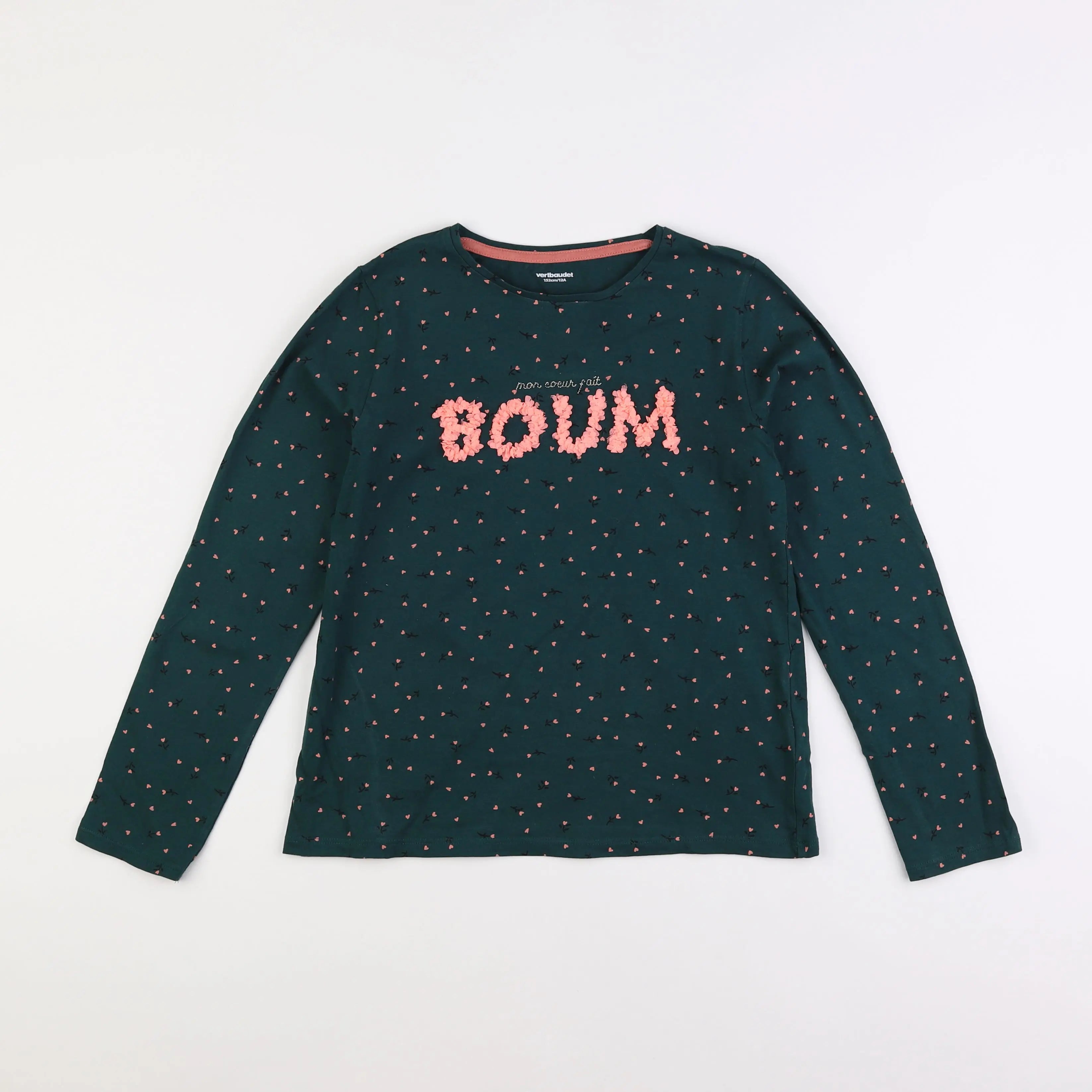 Vertbaudet - tee-shirt vert - 12 ans