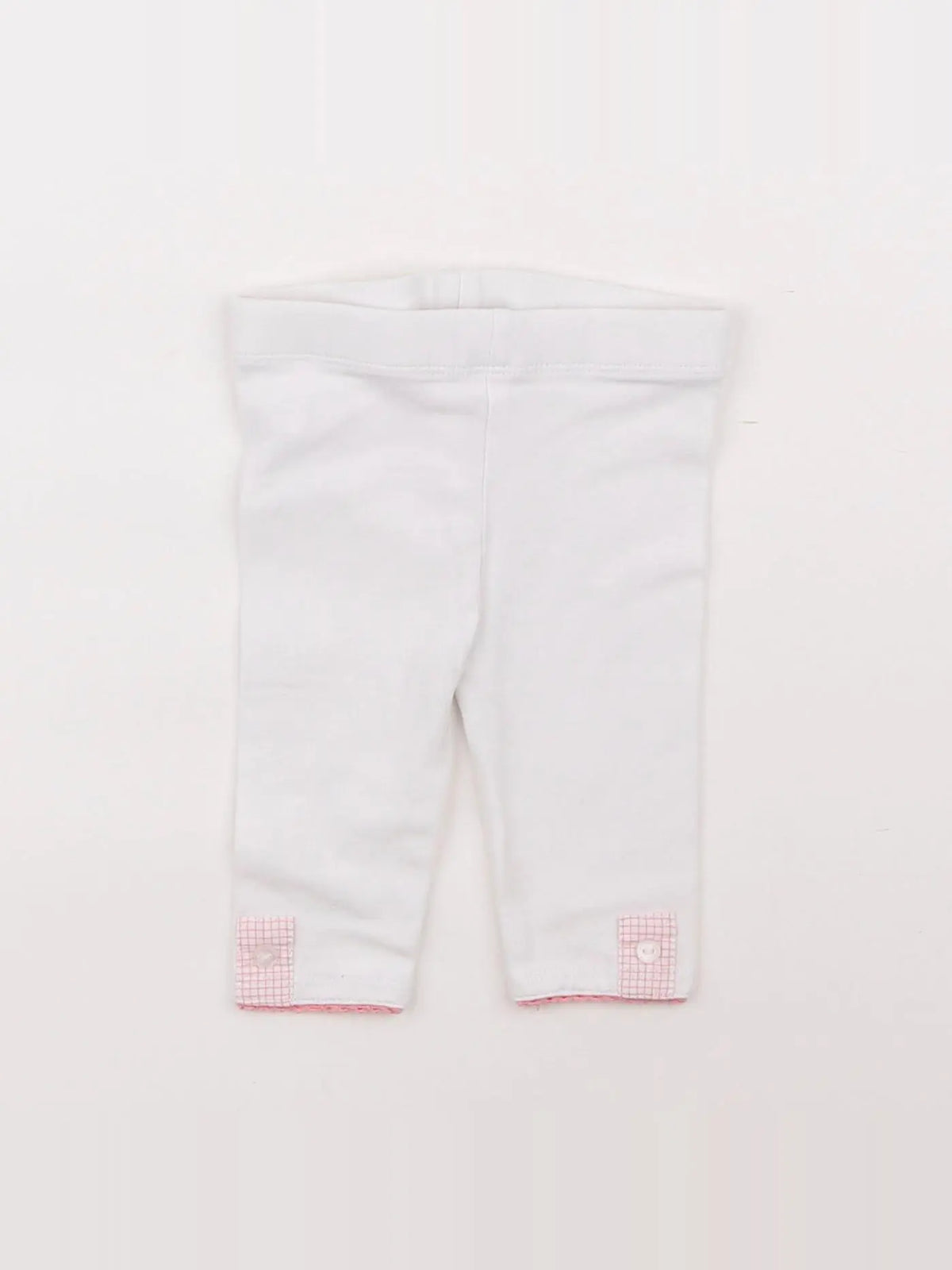 Vertbaudet - legging blanc, rose - 3 mois