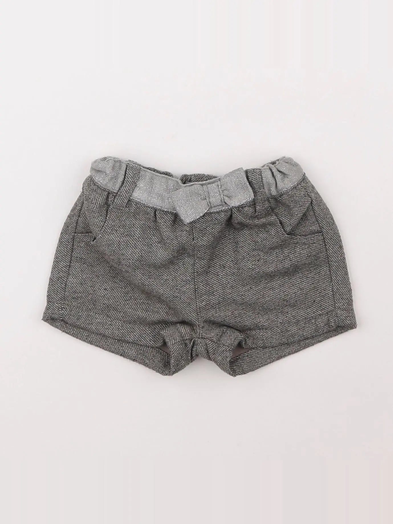 Vertbaudet - short gris, argent - 3 mois