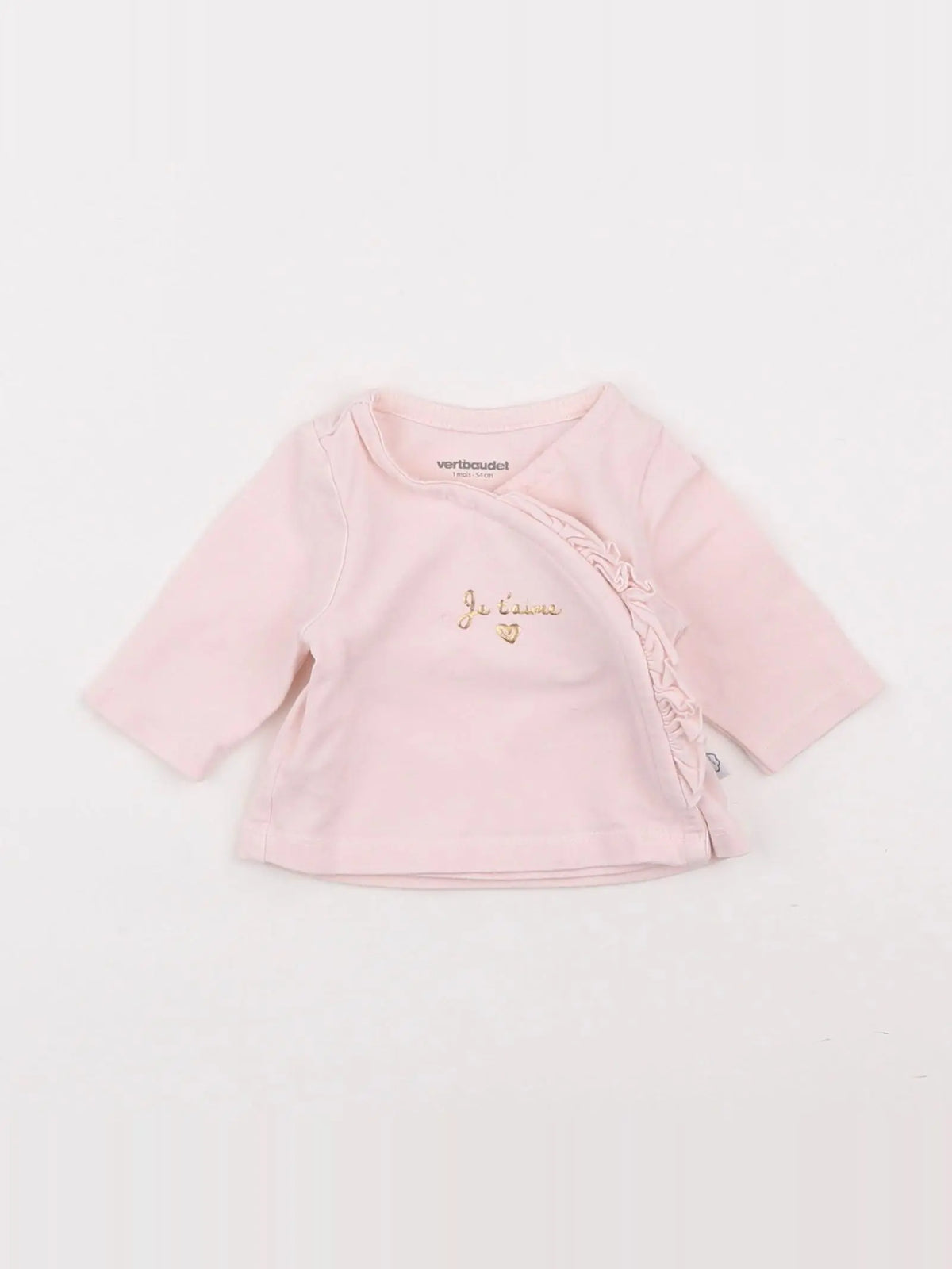 Vertbaudet - tee-shirt rose - 1 mois