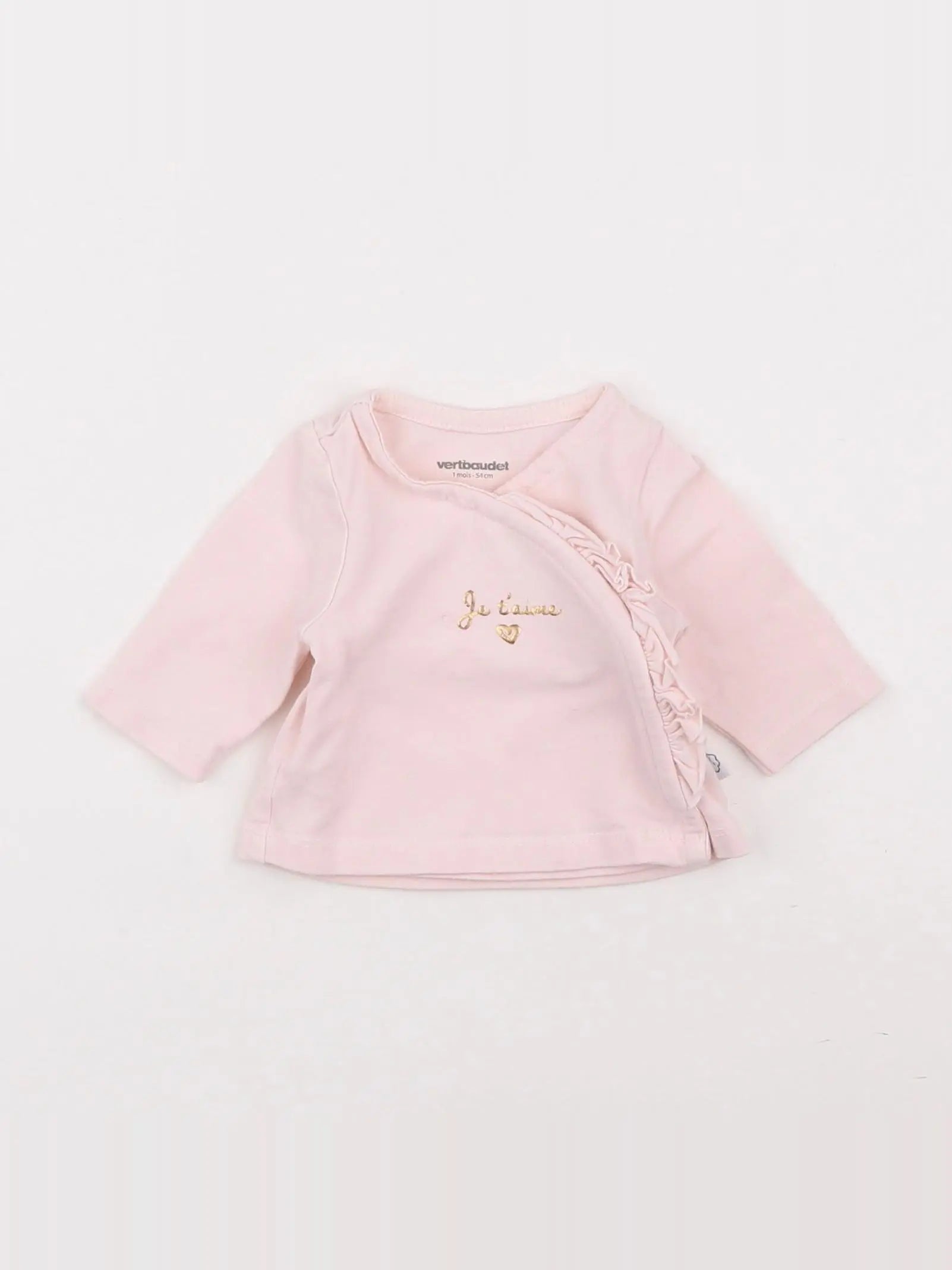 Vertbaudet - tee-shirt rose - 1 mois