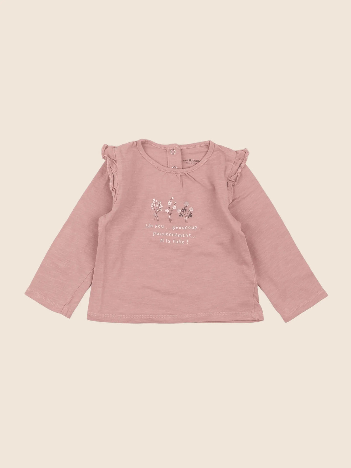 Vertbaudet - tee-shirt rose - 12 mois