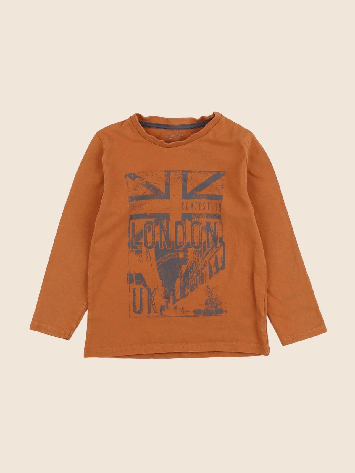 Vertbaudet - tee-shirt marron - 6 ans