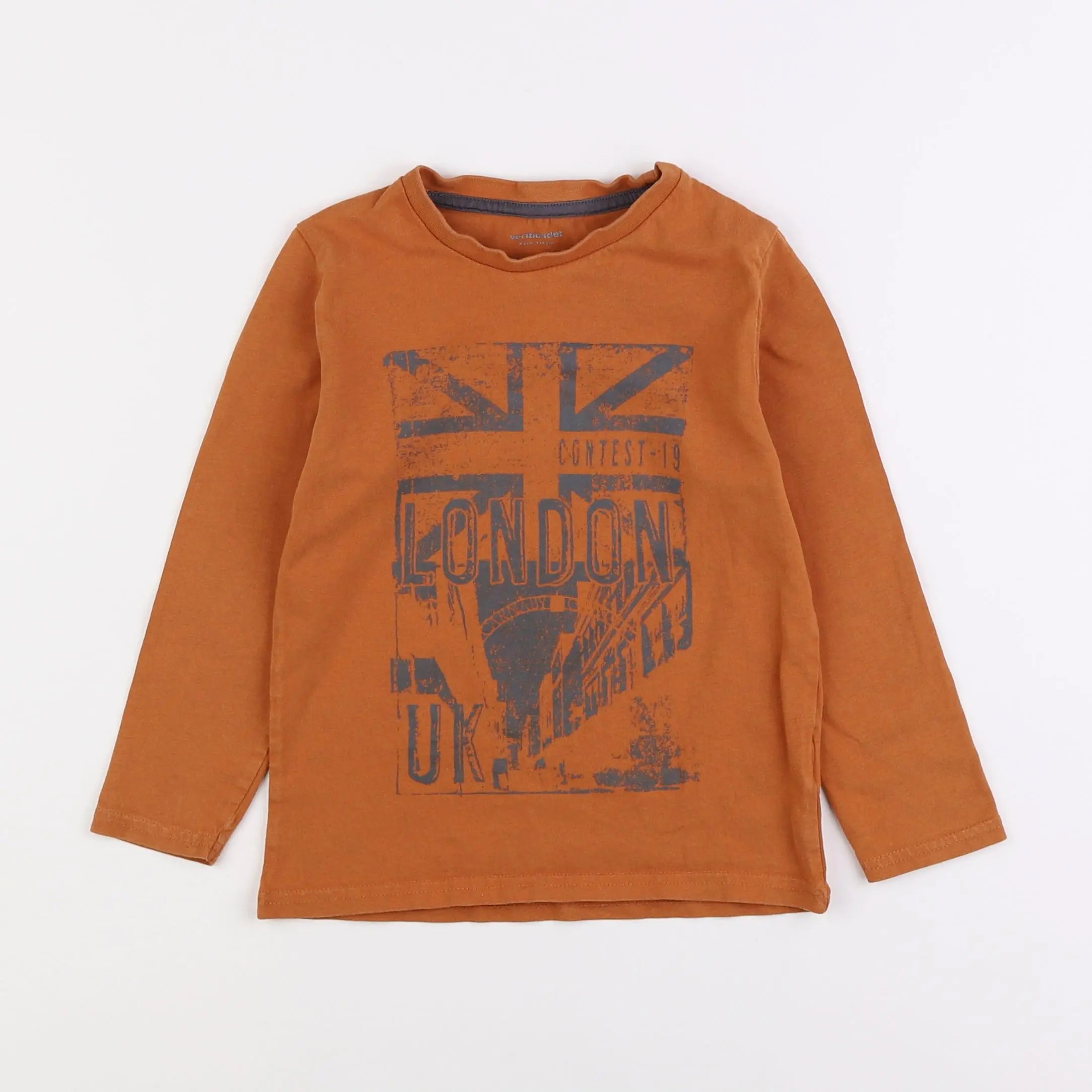 Vertbaudet - tee-shirt marron - 6 ans