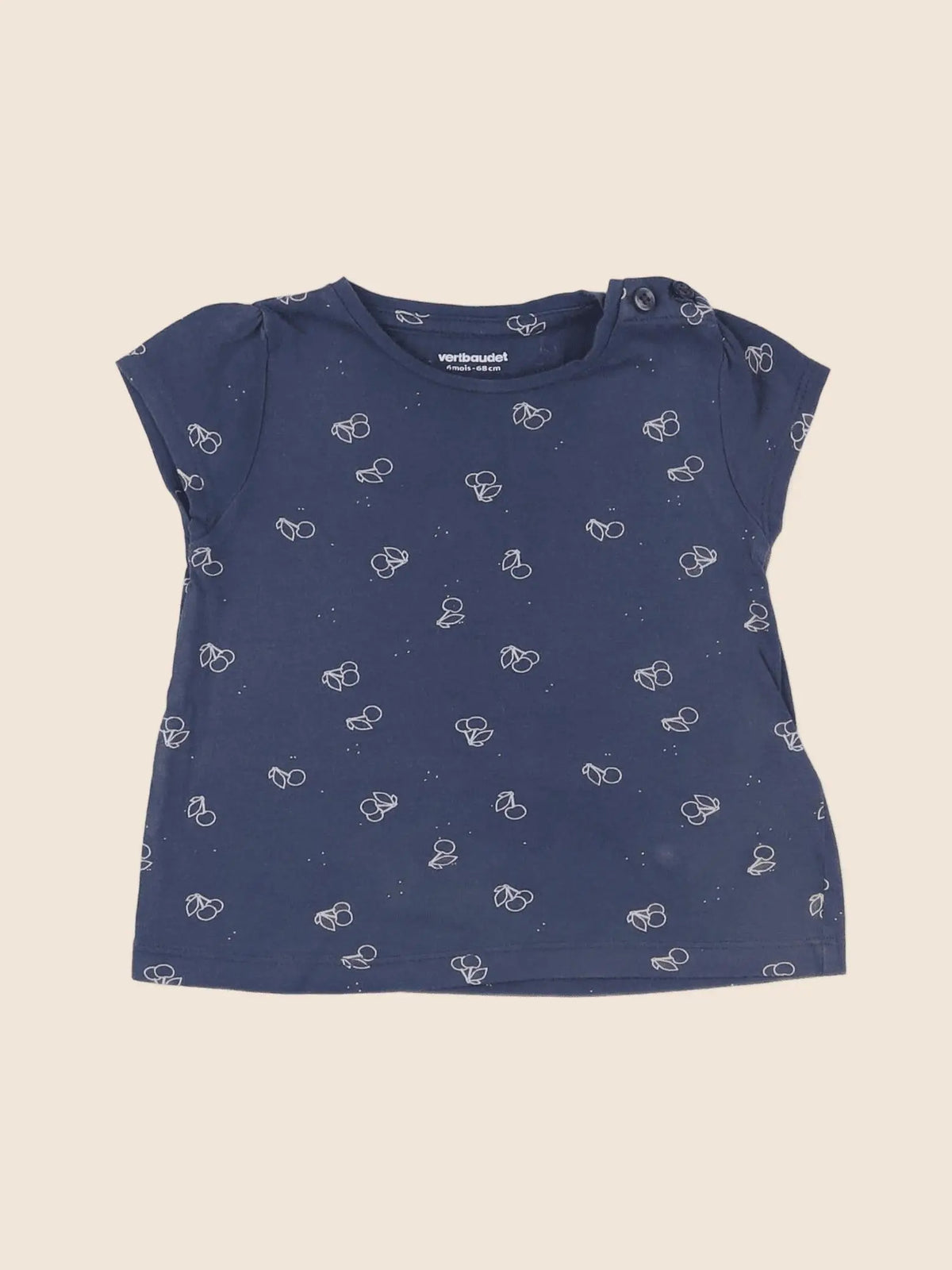 Vertbaudet - tee-shirt bleu - 6 mois