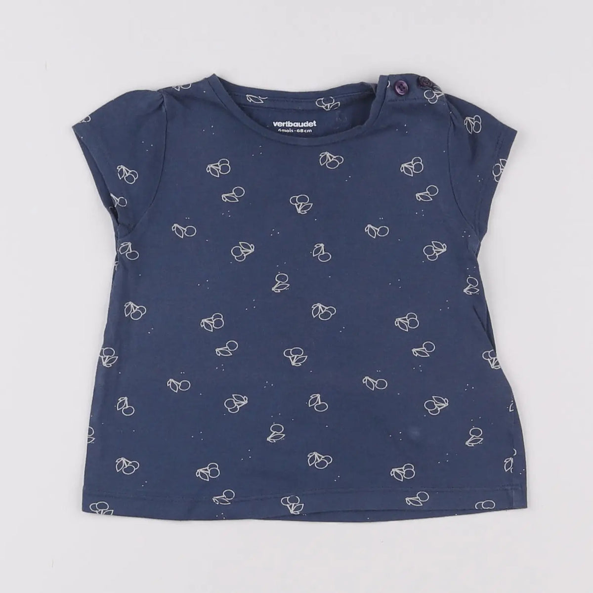 Vertbaudet - tee-shirt bleu - 6 mois