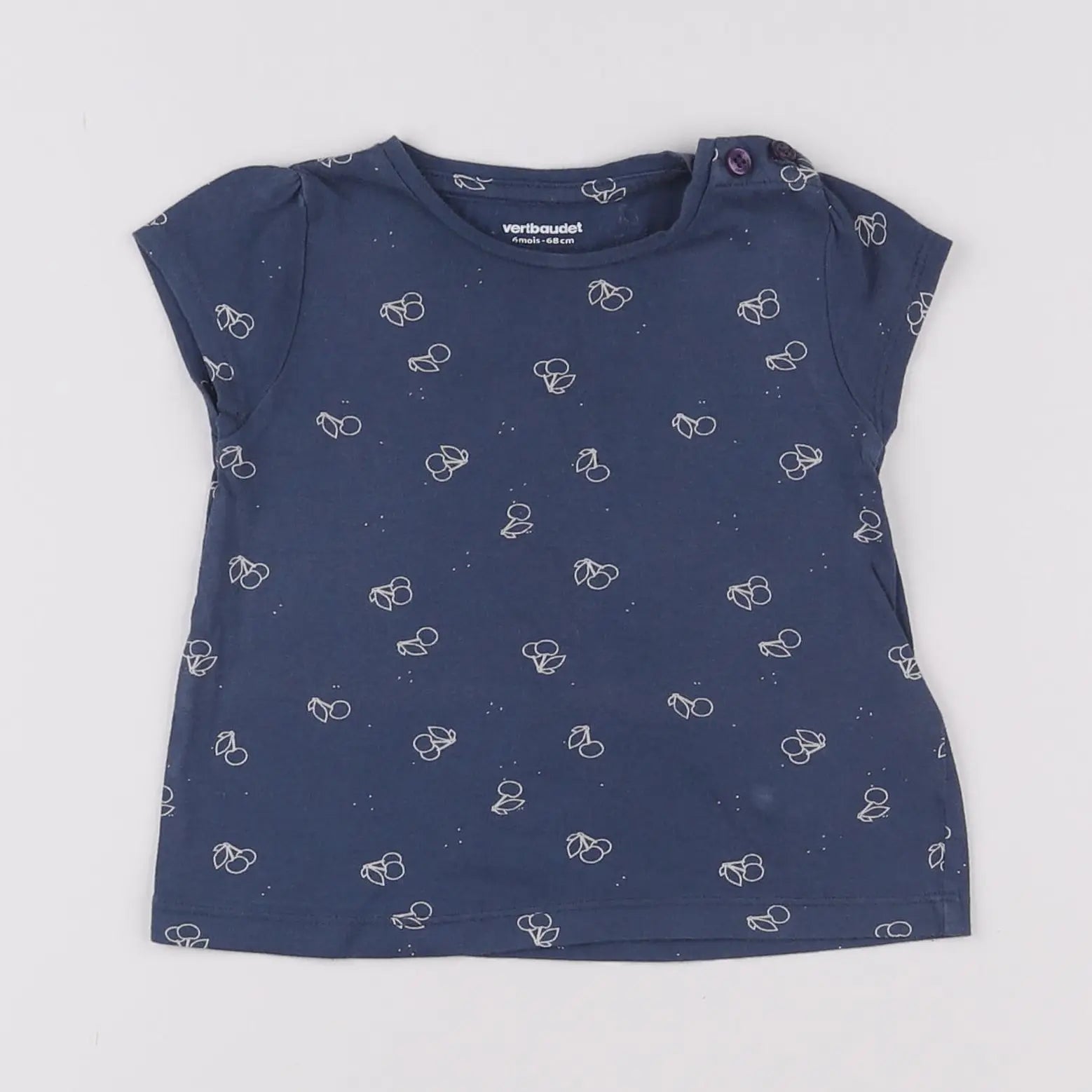 Vertbaudet - tee-shirt bleu - 6 mois