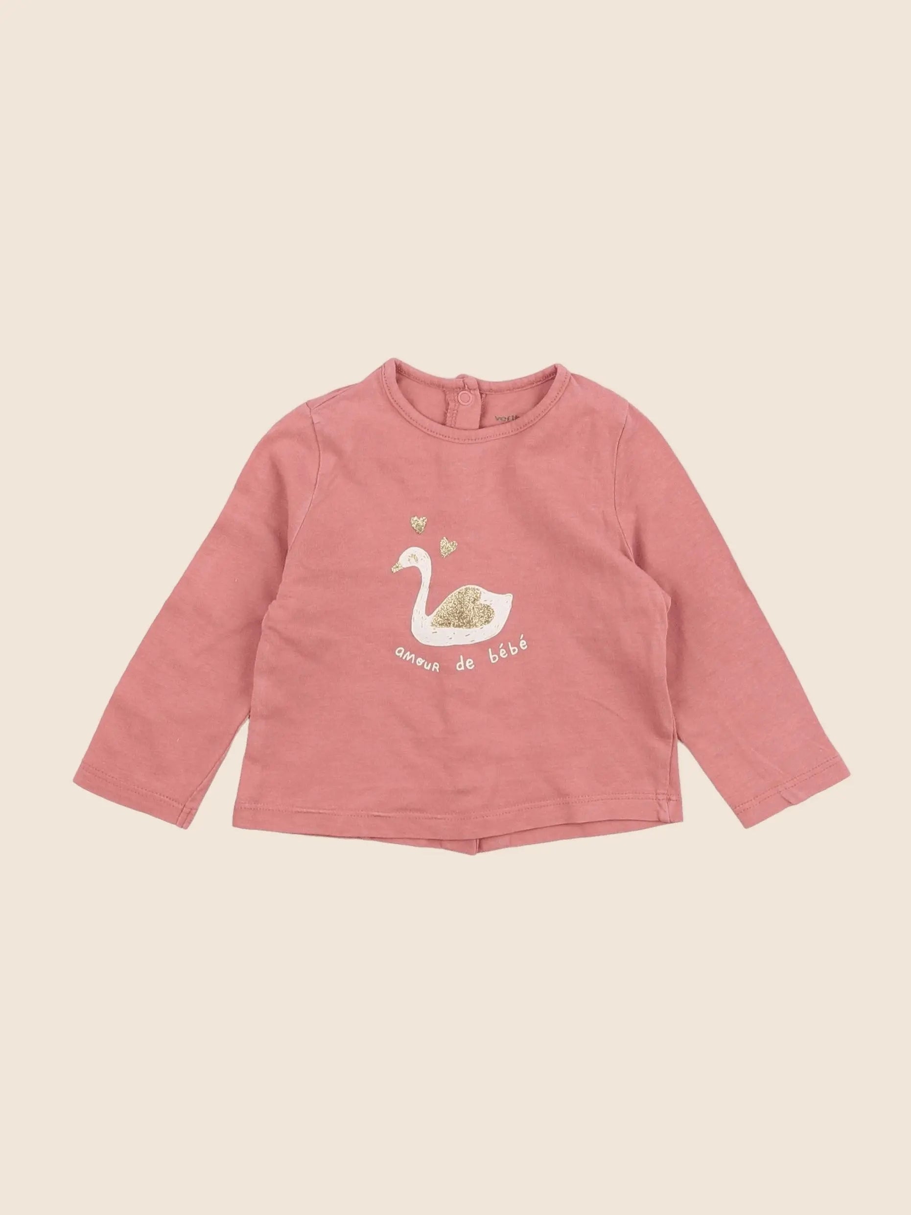Vertbaudet - tee-shirt rose - 6 mois
