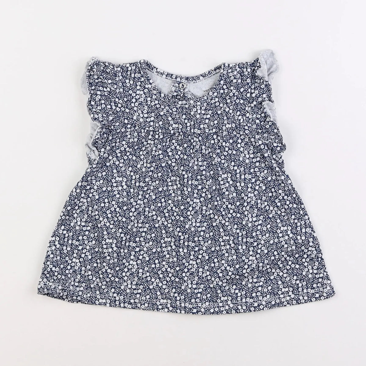 Vertbaudet - tee-shirt blanc, bleu - 2 ans