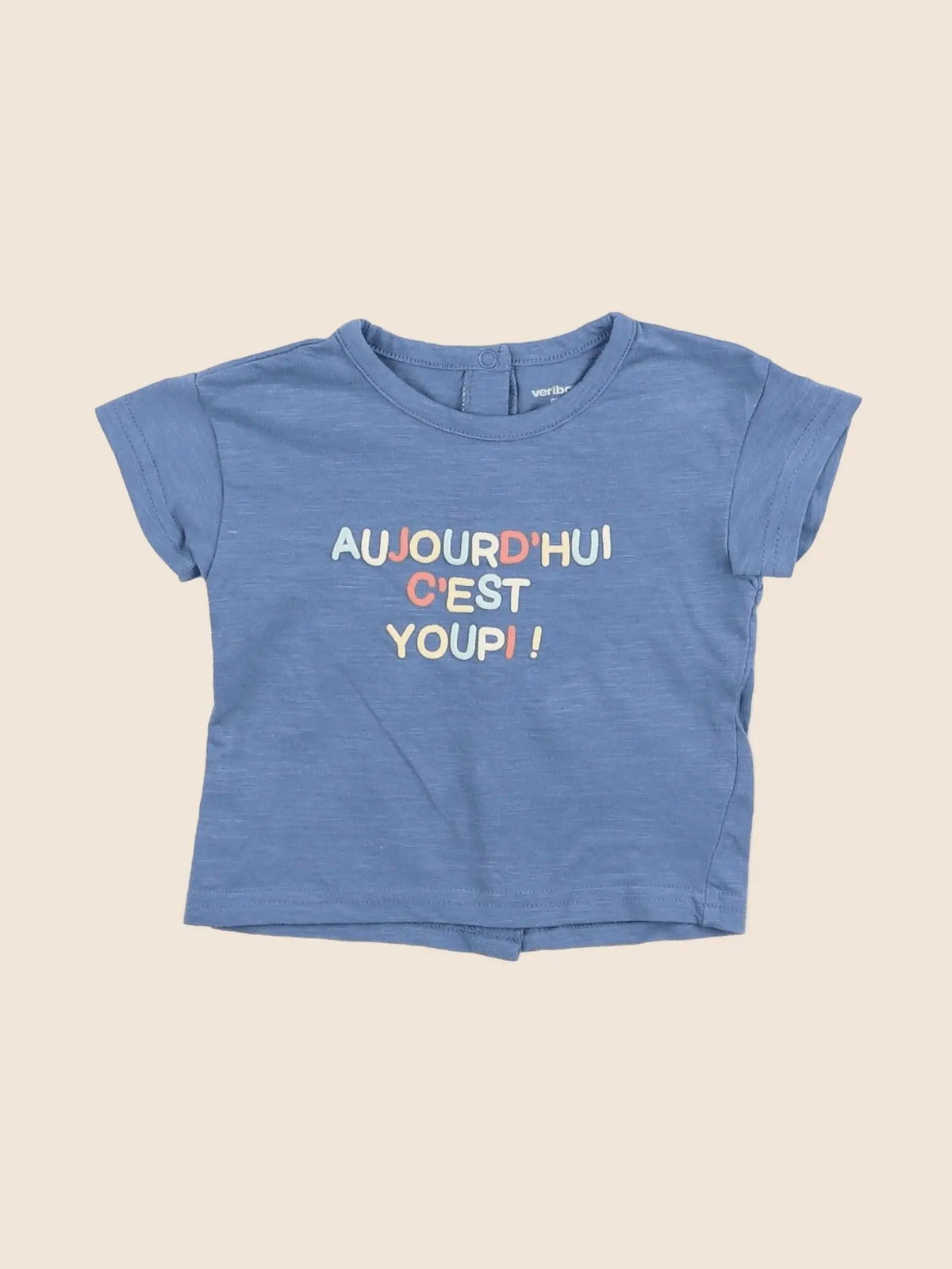 Vertbaudet - tee-shirt bleu - 3 mois