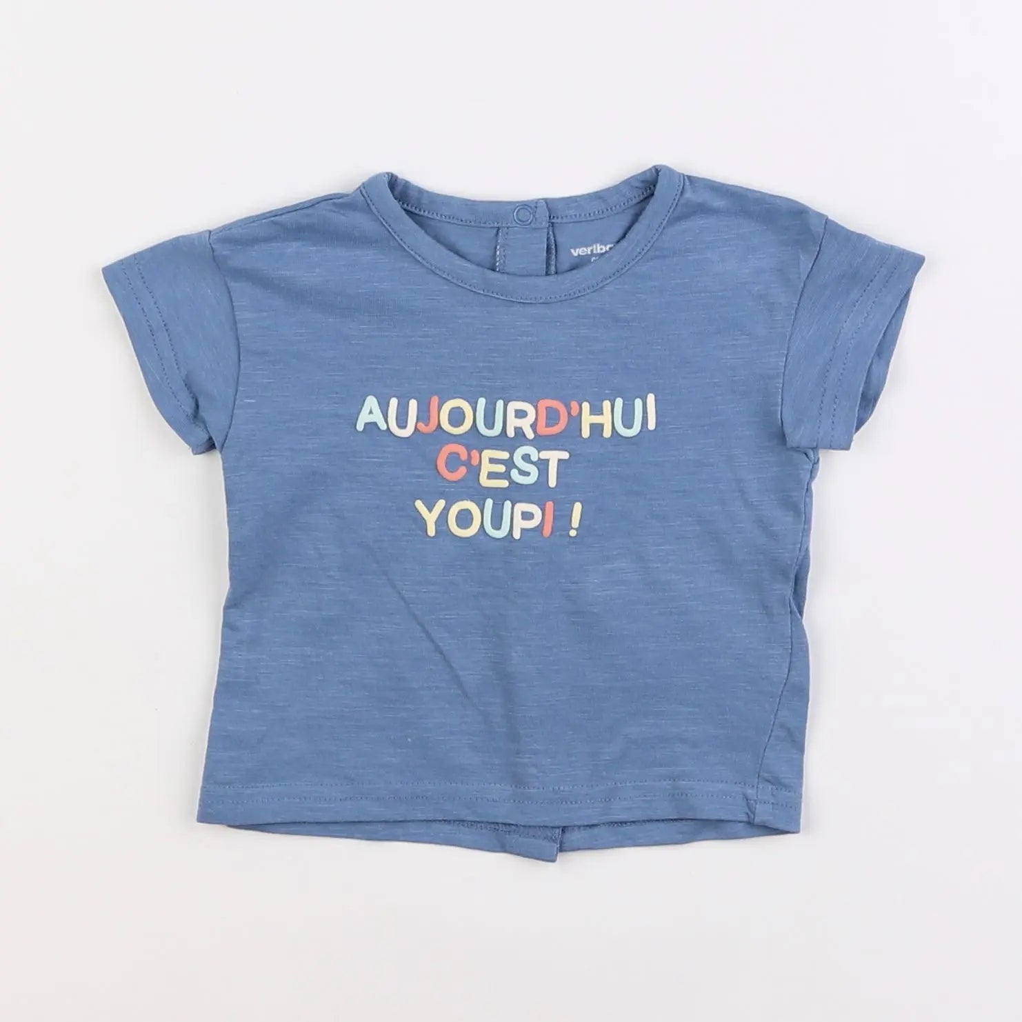 Vertbaudet - tee-shirt bleu - 3 mois