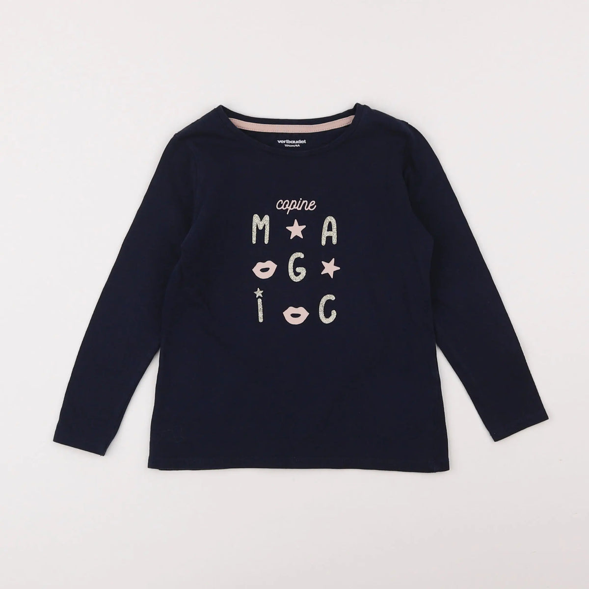 Vertbaudet - tee-shirt bleu - 4 ans