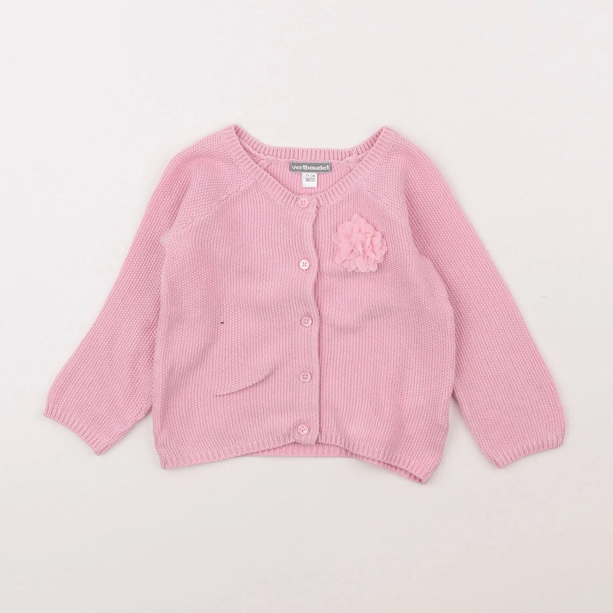 Vertbaudet - gilet rose - 9 mois