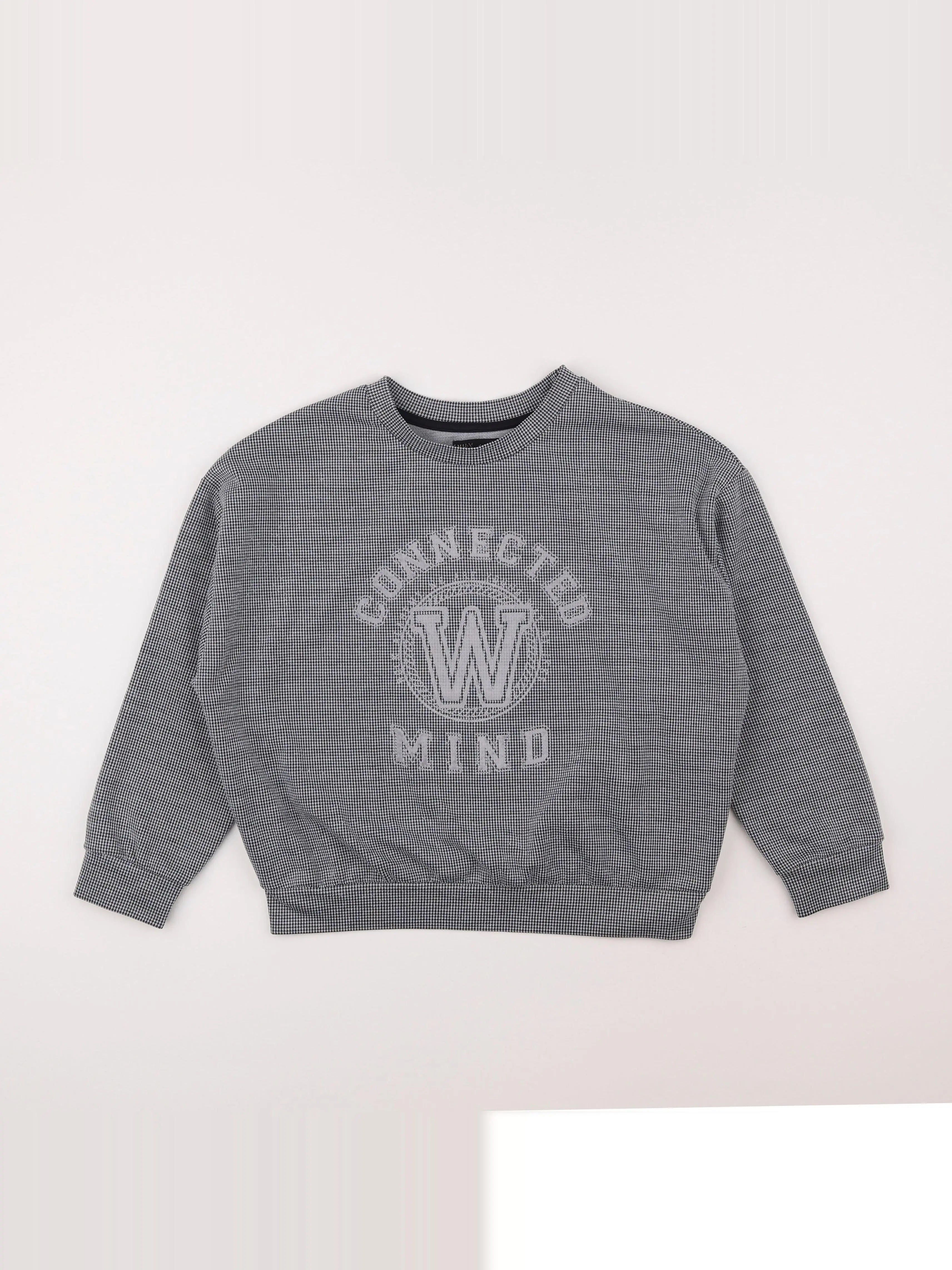 IKKS - sweat blanc, noir - 10 ans