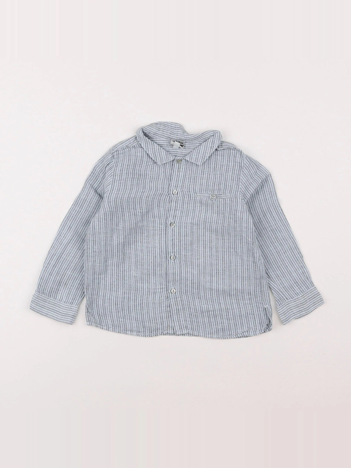 Bonton - chemise beige, gris - 2 ans