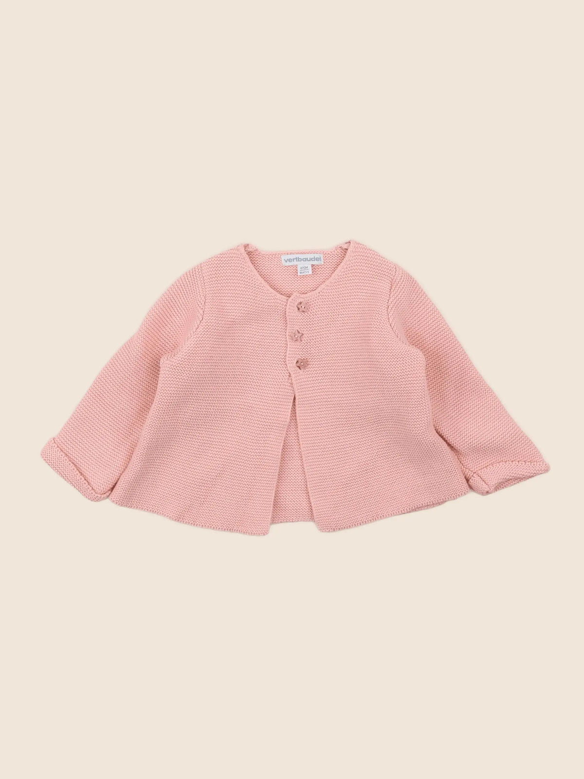 Vertbaudet - gilet rose - 6 mois