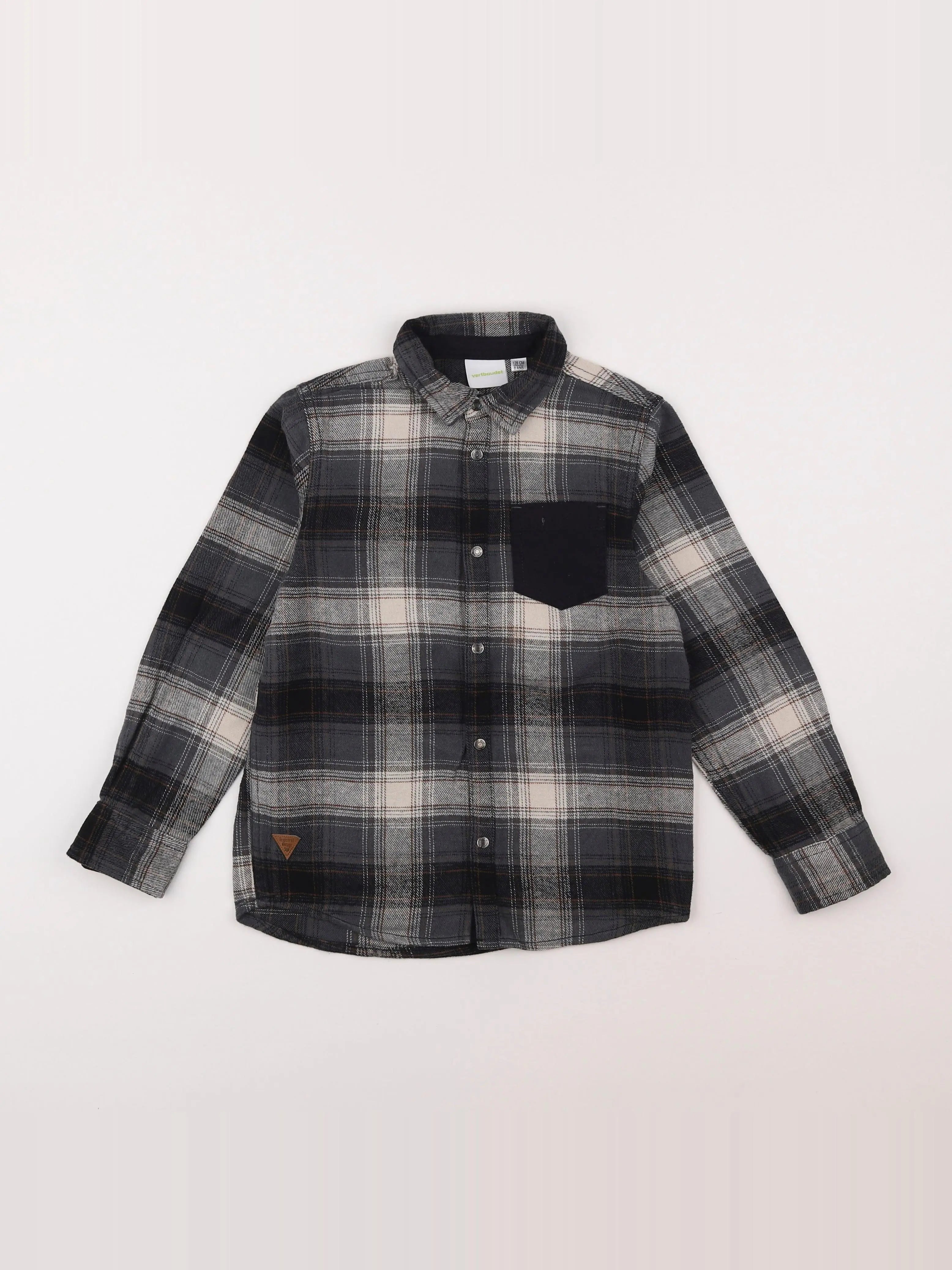Vertbaudet - chemise gris - 8 ans