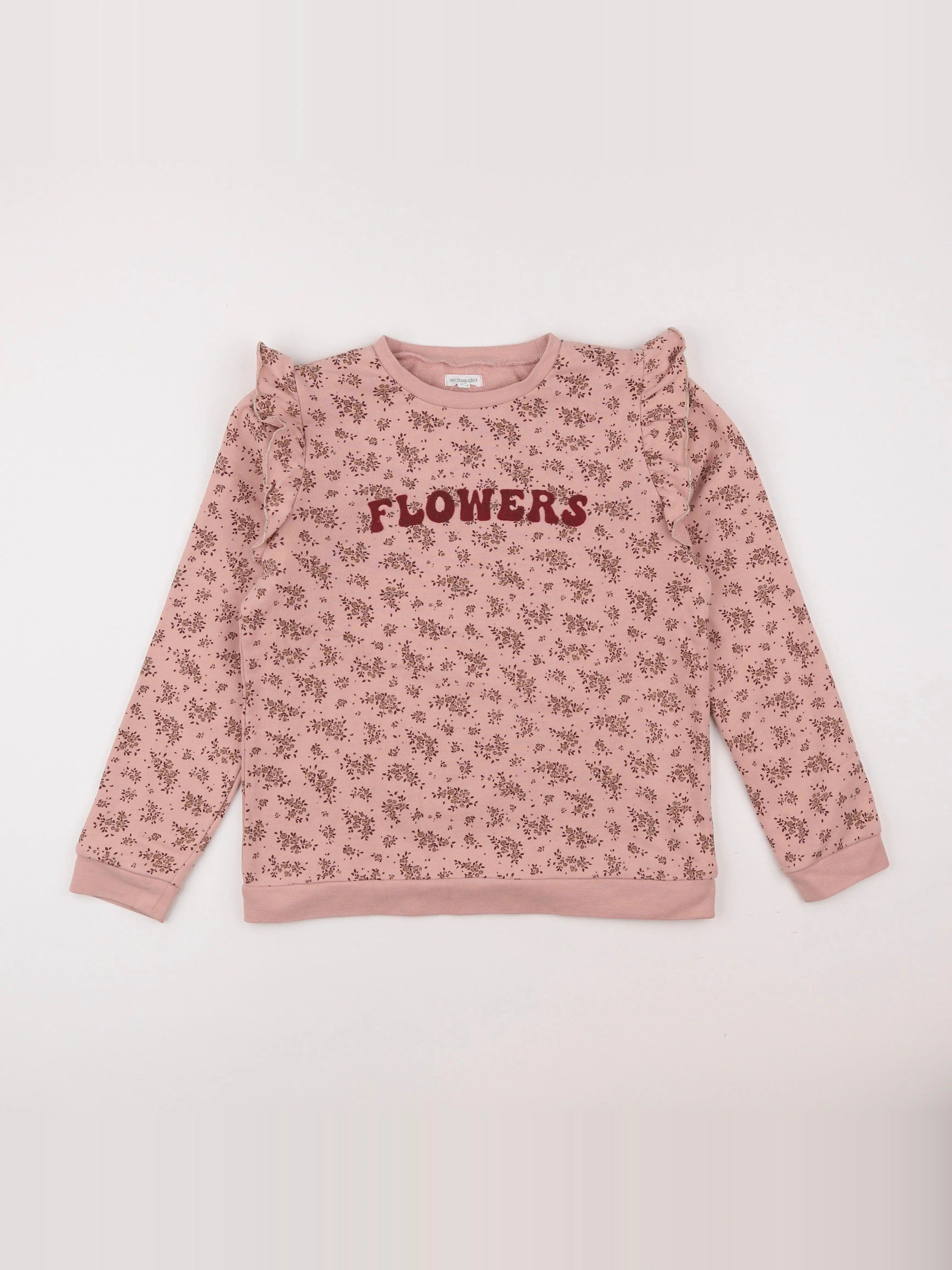 Vertbaudet - sweat rose - 12 ans