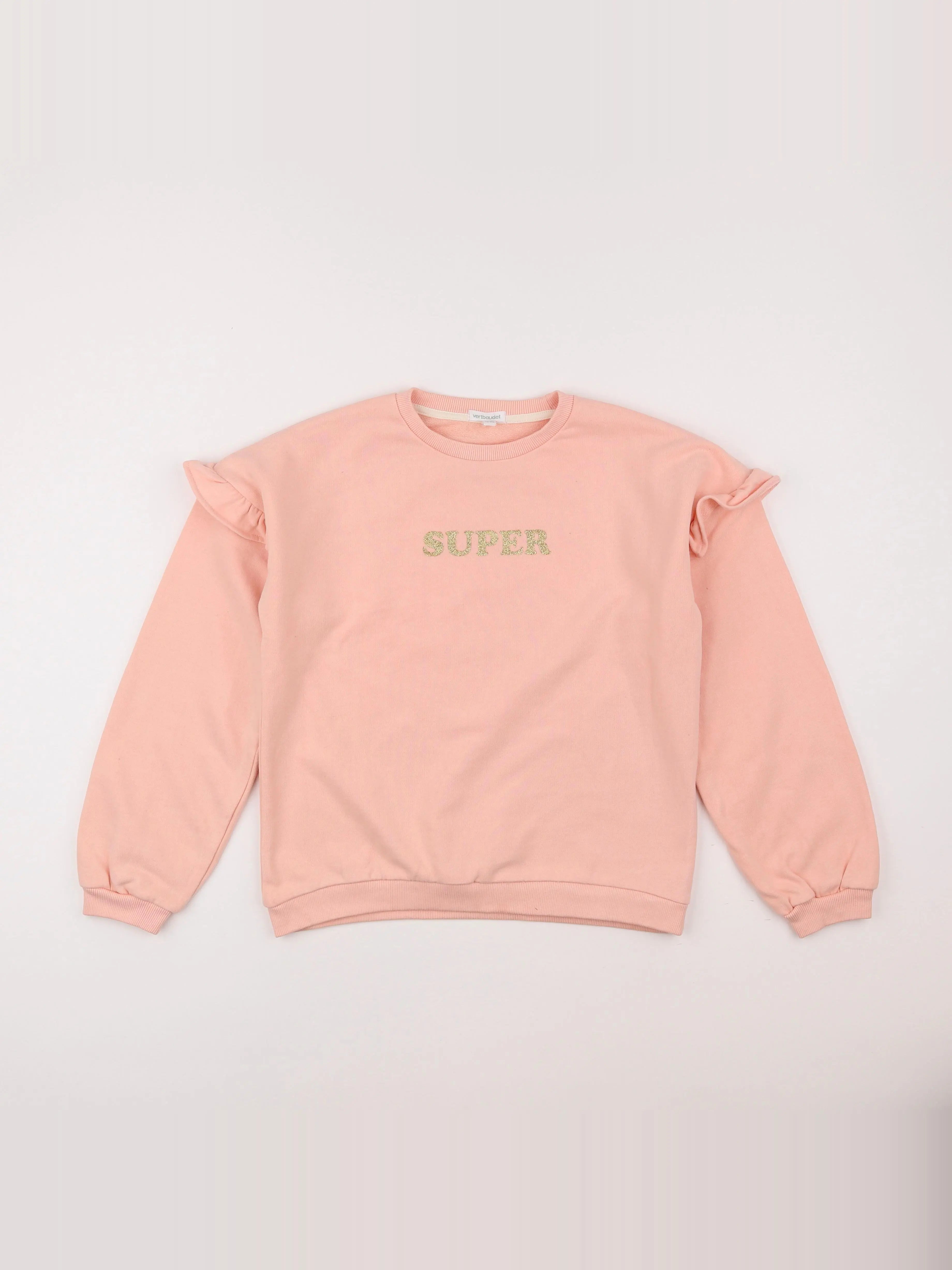 Vertbaudet - sweat rose - 12 ans