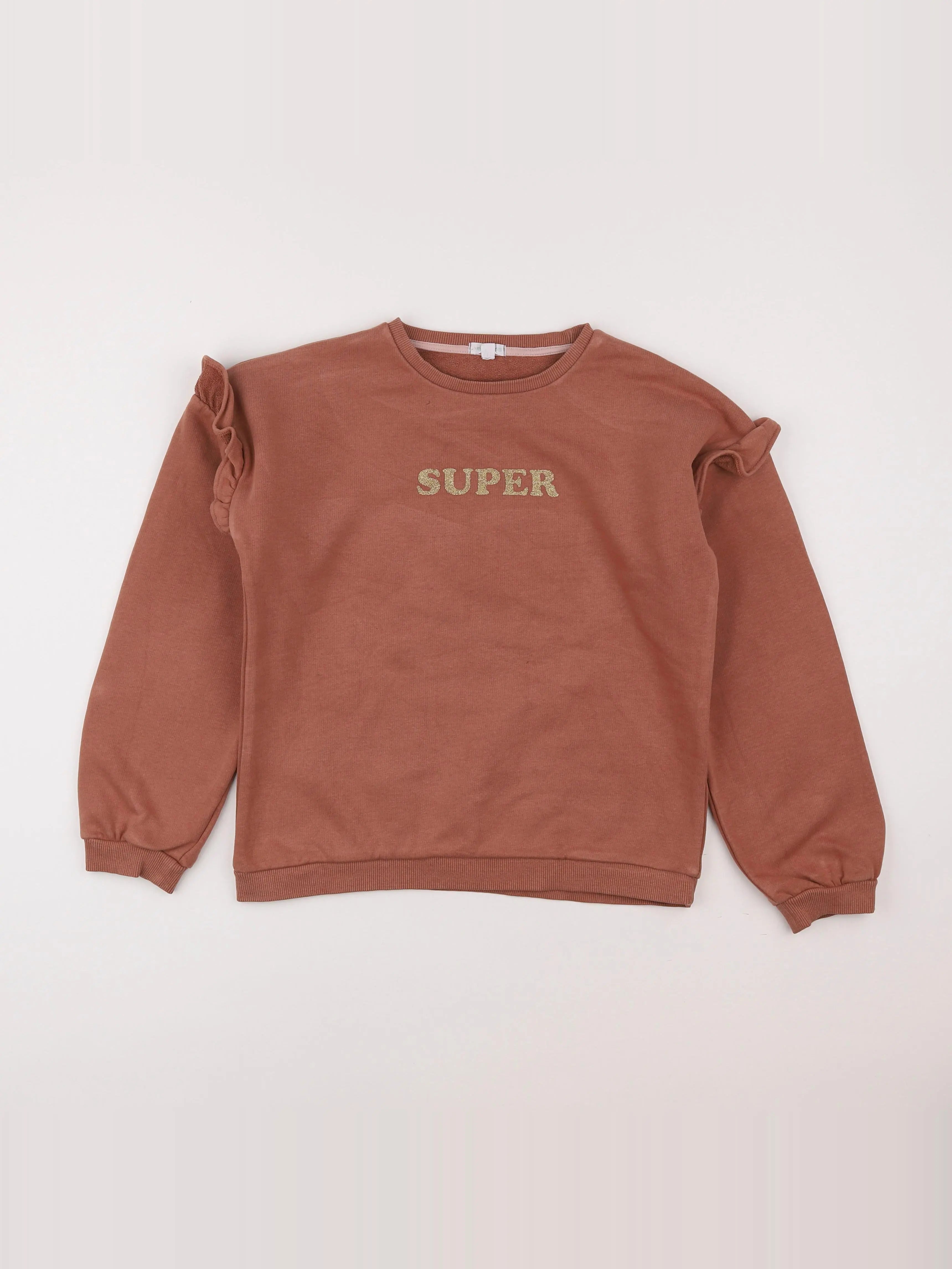 Vertbaudet - sweat rose - 12 ans