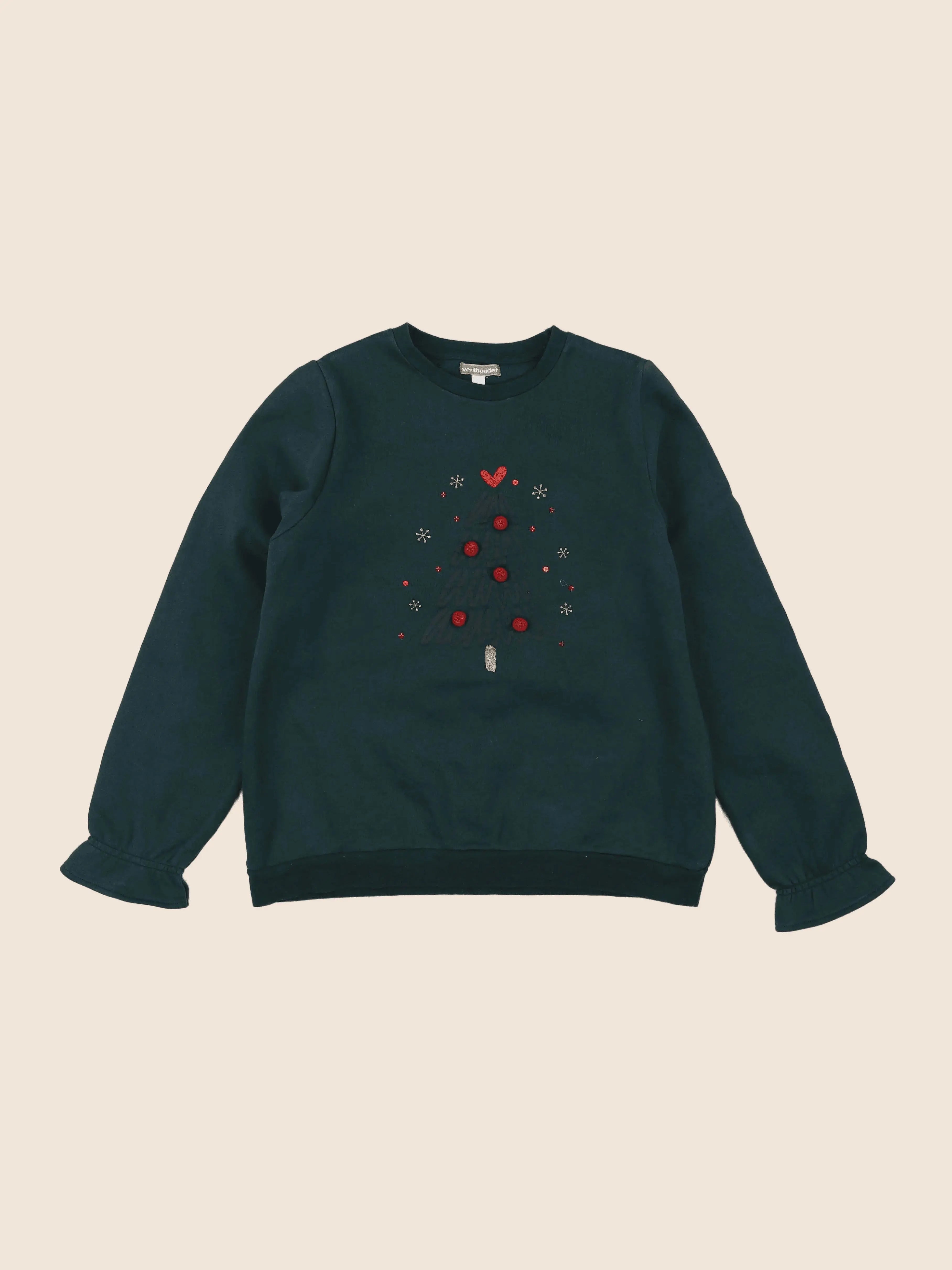 Vertbaudet - sweat vert - 14 ans