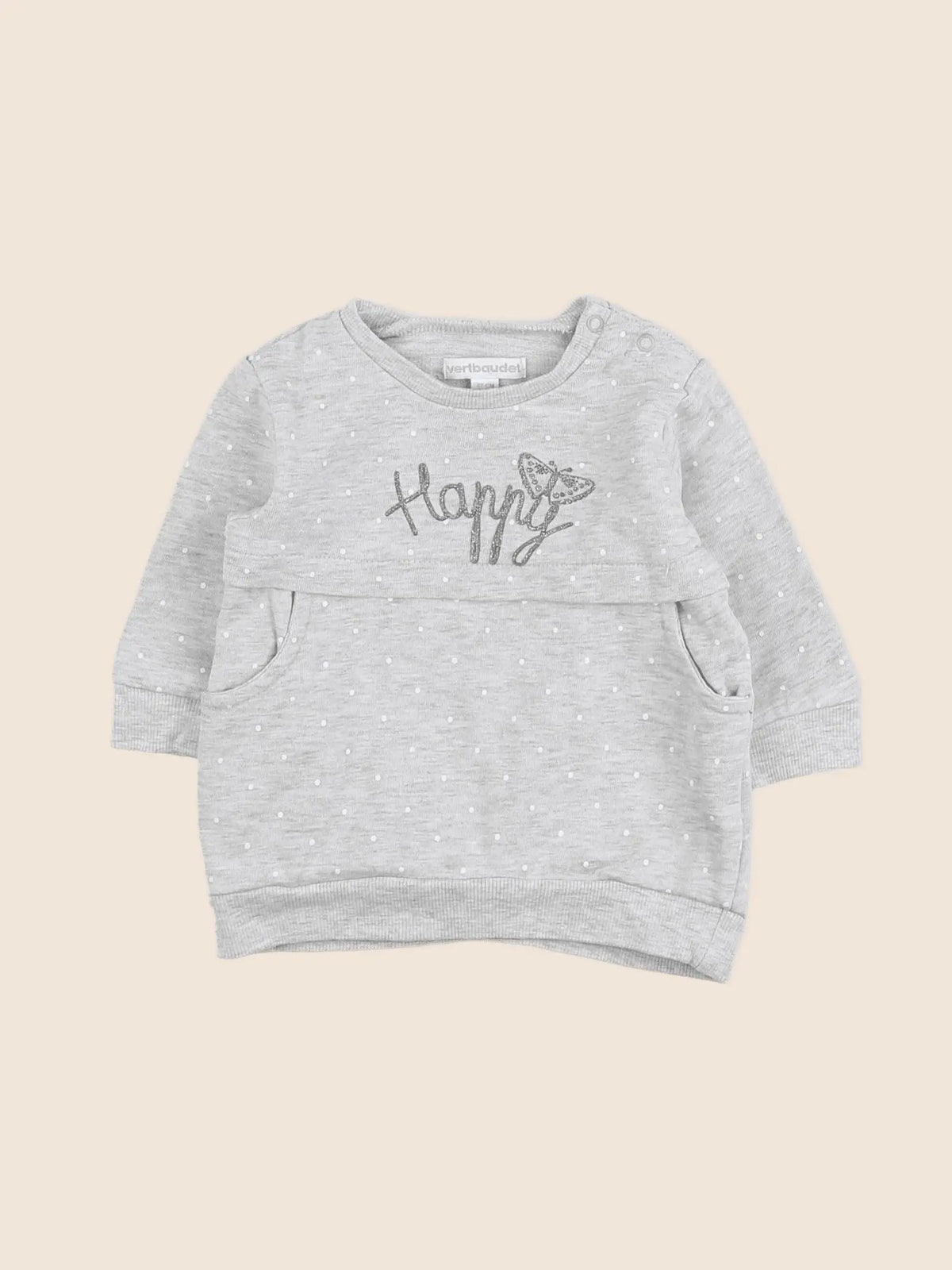Vertbaudet - sweat gris - 6 mois