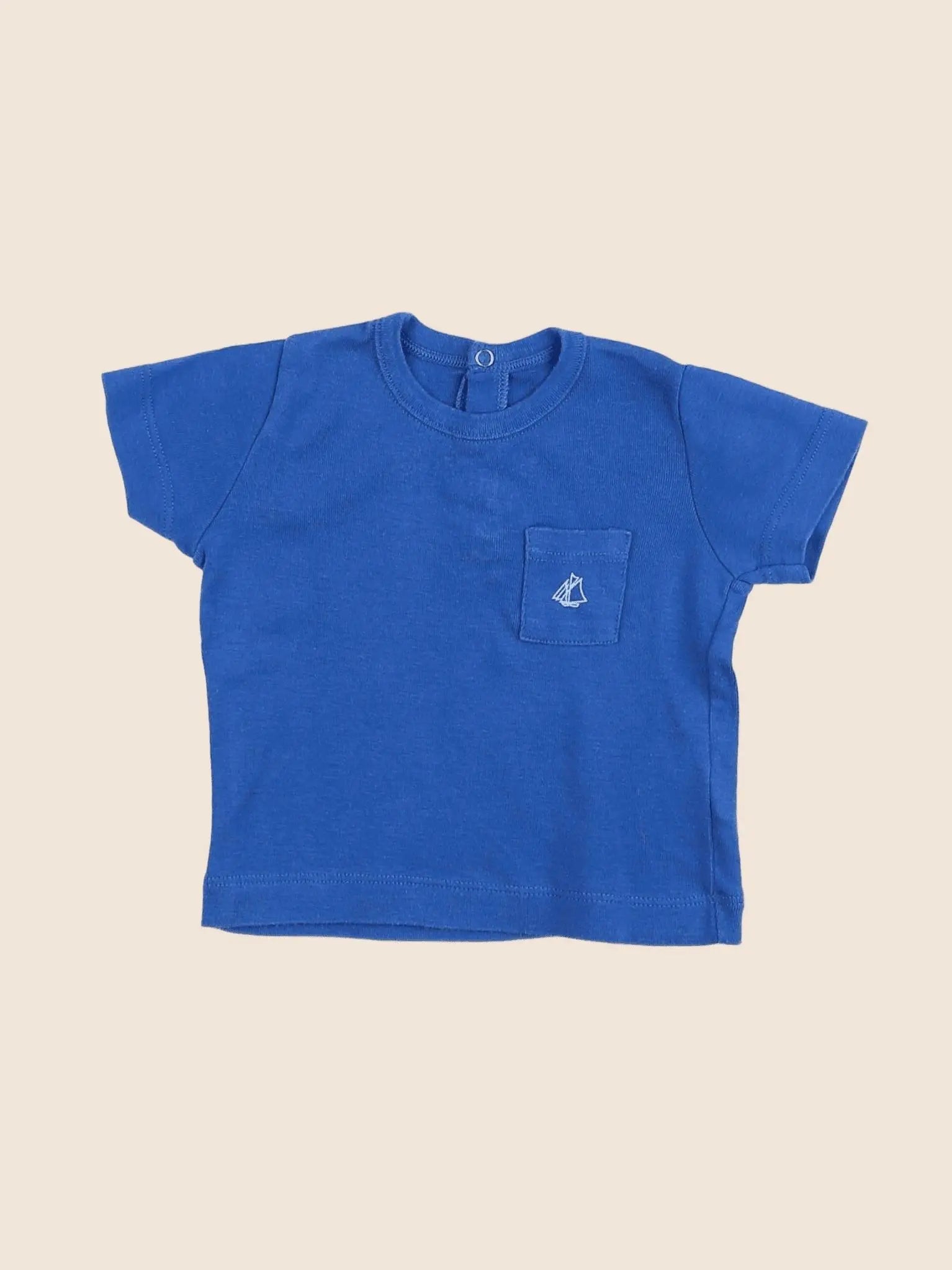 Petit Bateau - tee-shirt bleu - 6 mois