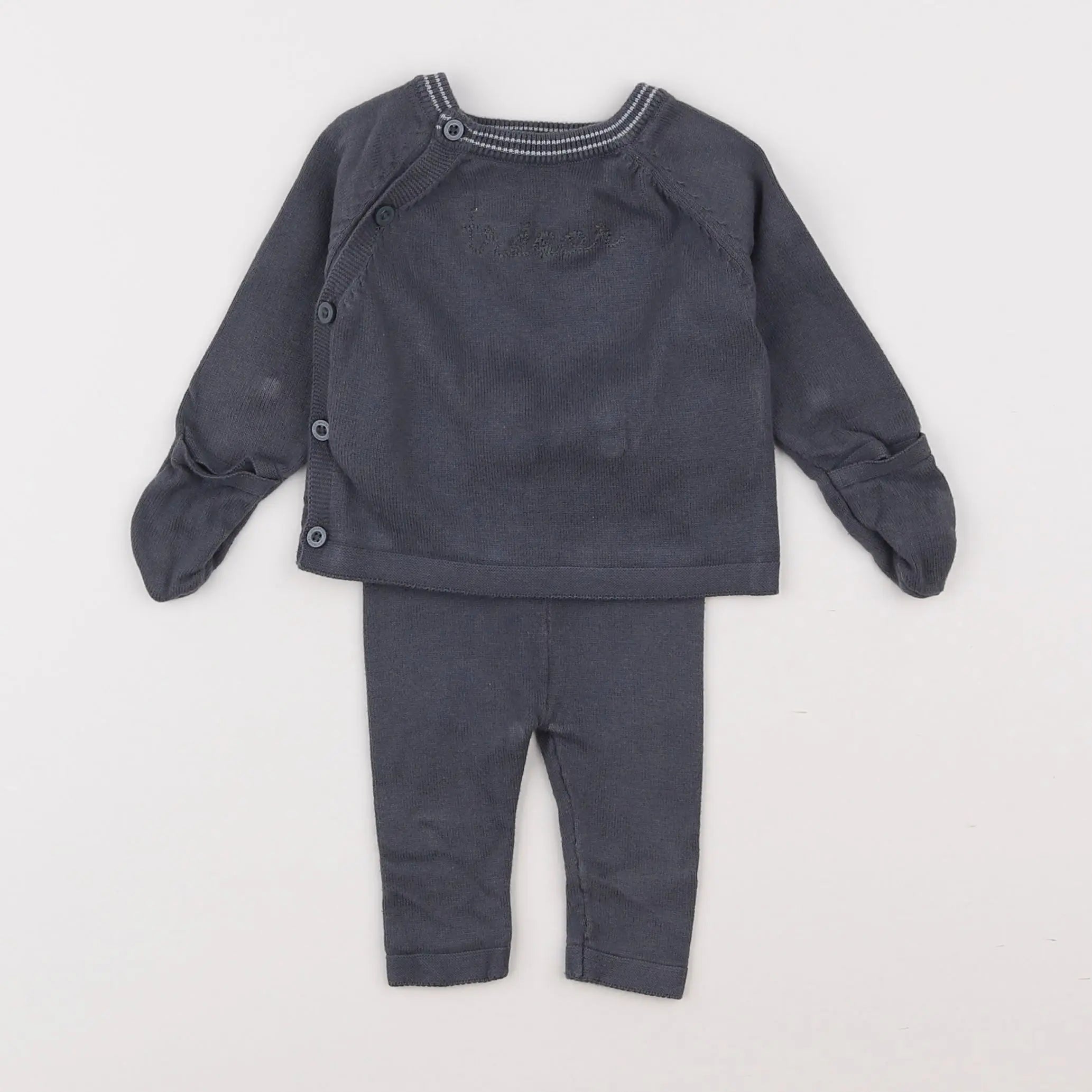 Vertbaudet - ensemble gris - 3 mois
