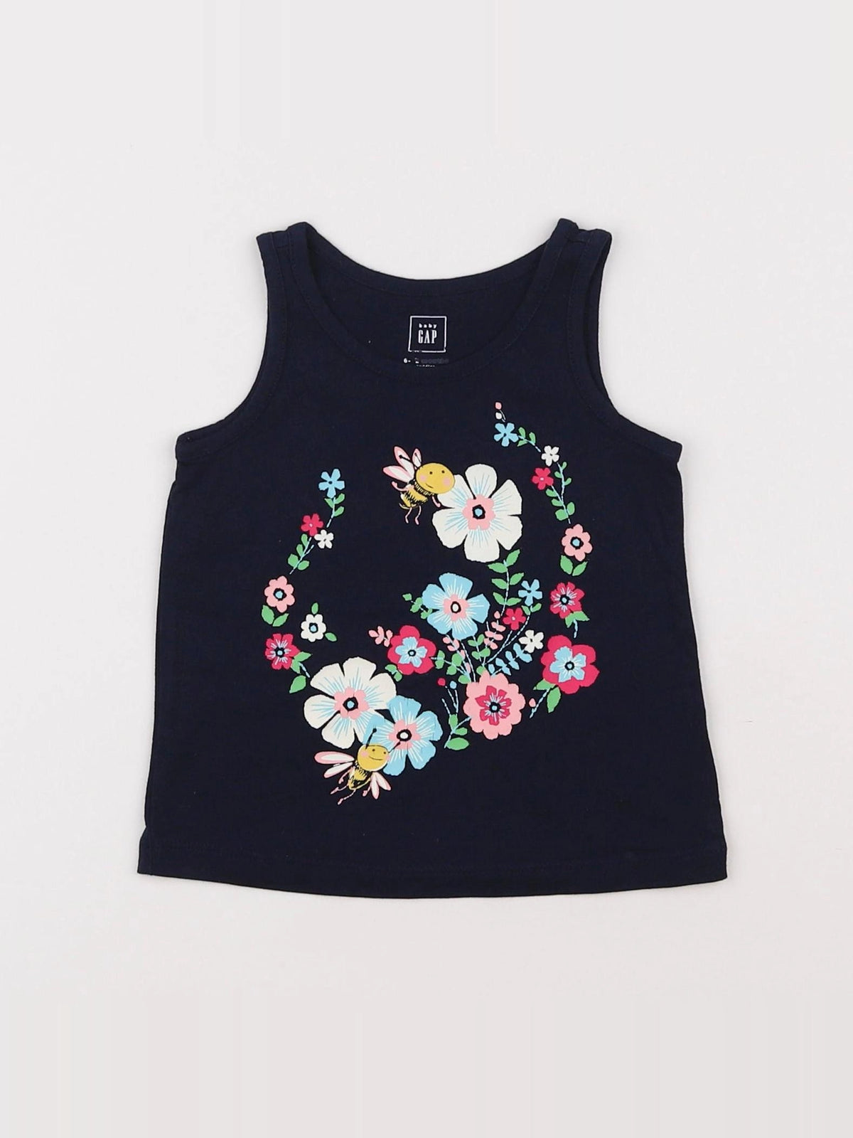 GAP - débardeur bleu - 6/9 mois