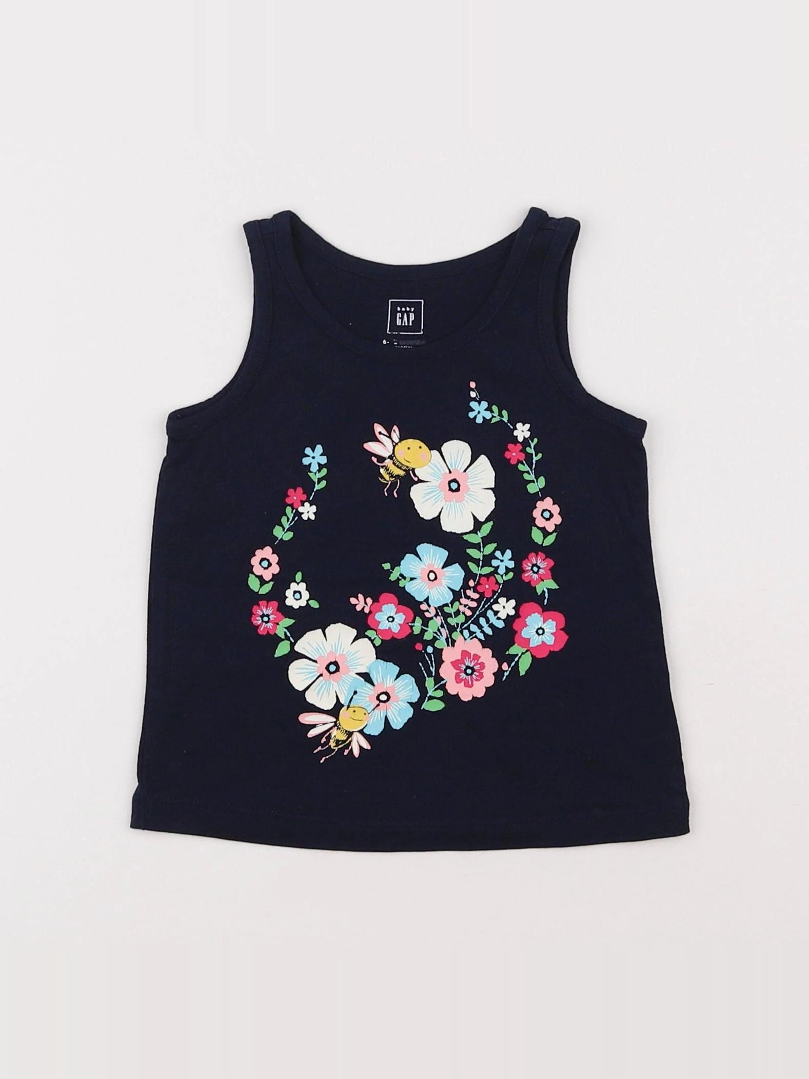 GAP - débardeur bleu - 6/9 mois