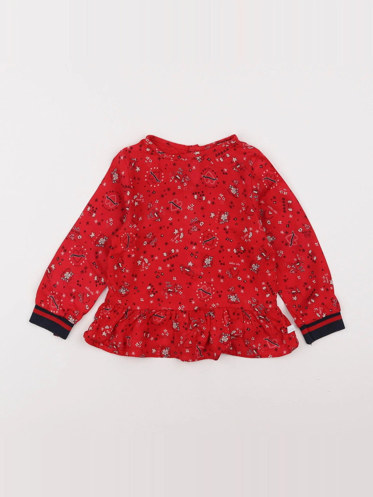 IKKS - blouse rouge - 2 ans