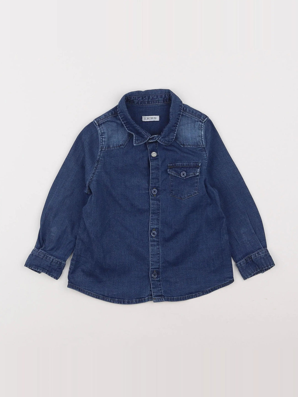 IKKS - chemise imprimé au dos bleu - 18 mois