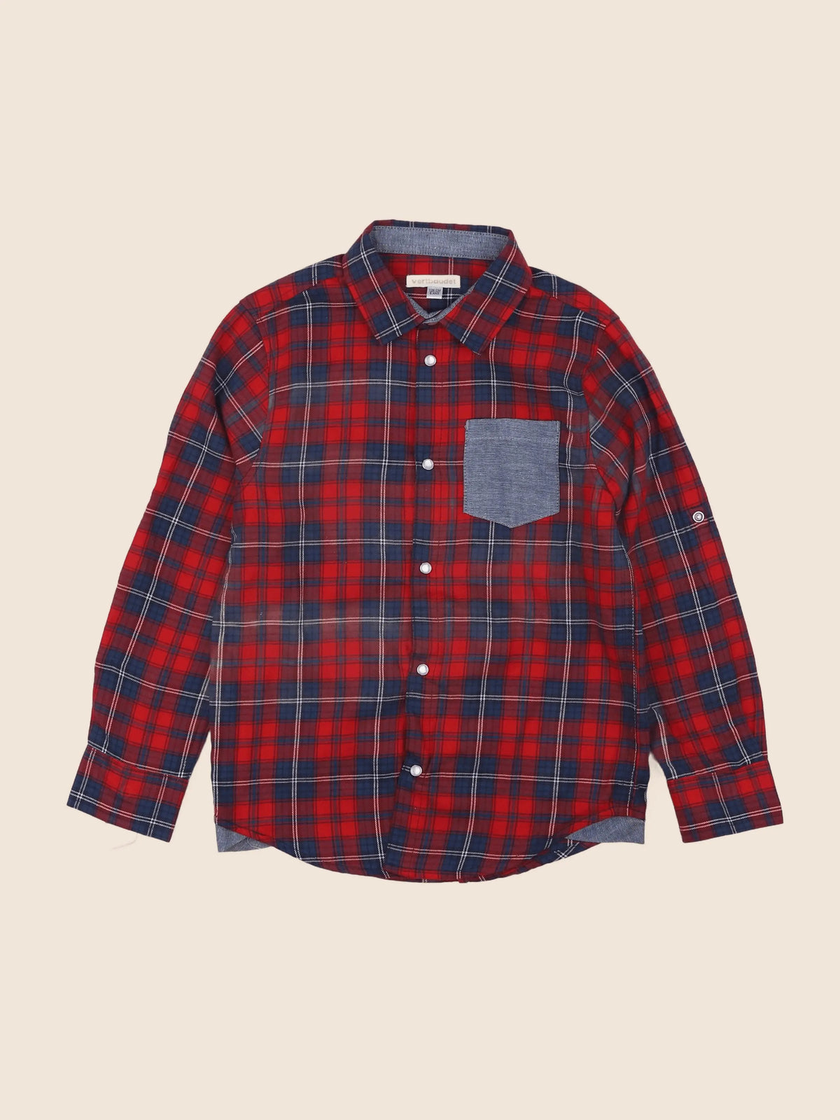 Vertbaudet - chemise rouge - 8 ans
